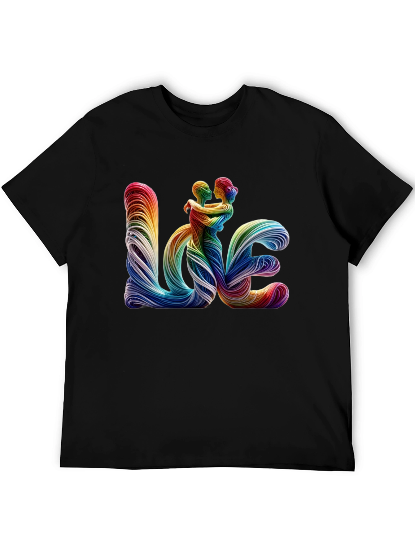 Black Rainbow LOVE Graphic Tee - LGBTQ Pride Shirt view 5