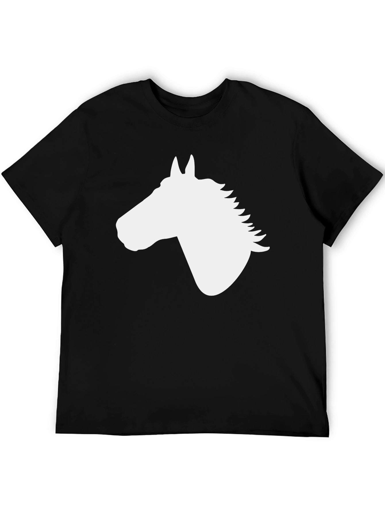Black Horse Silhouette Graphic Tee - Black Cotton Blend view 5
