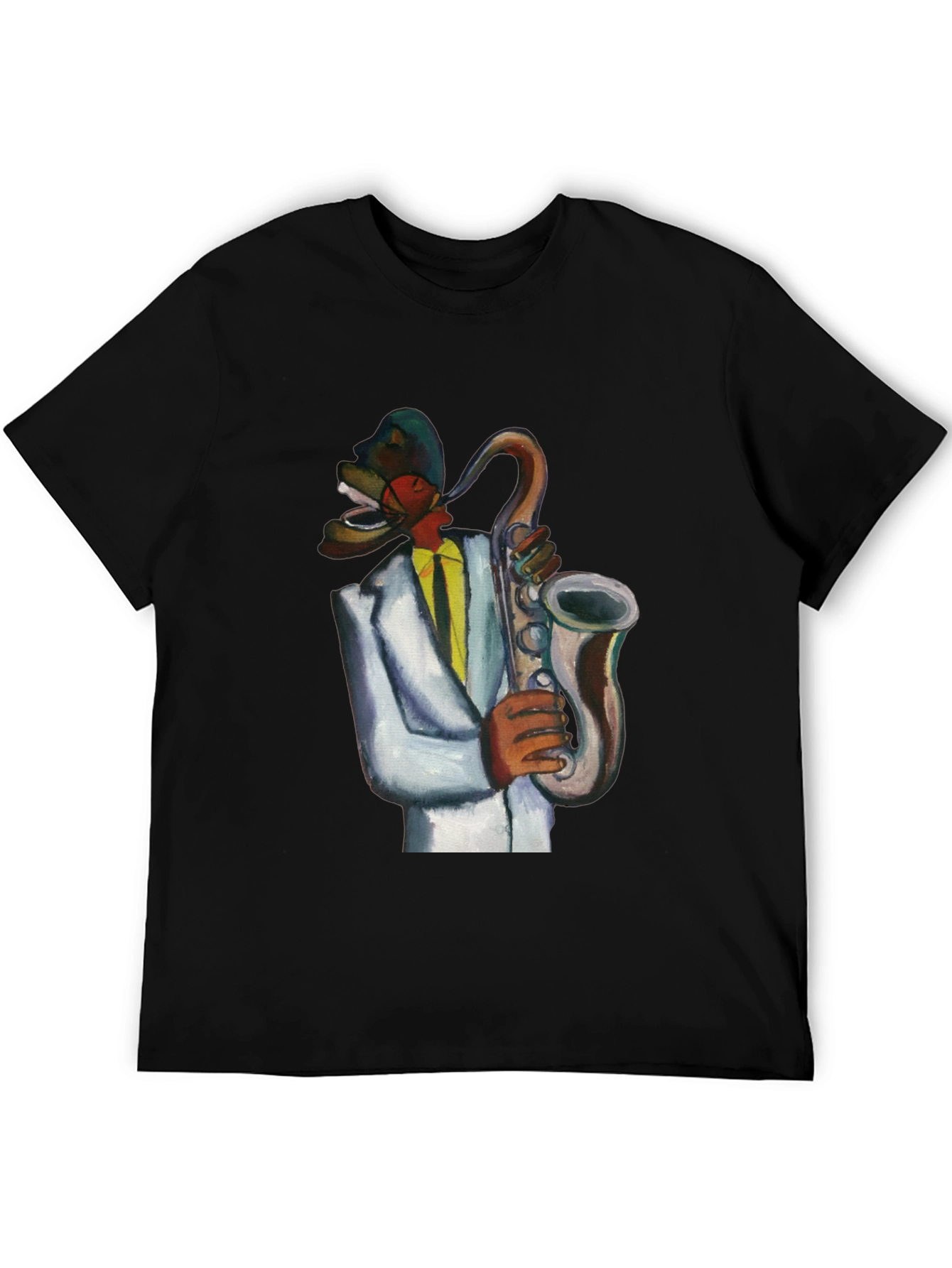 Black Cool Jazz Musician T-Shirt view 5