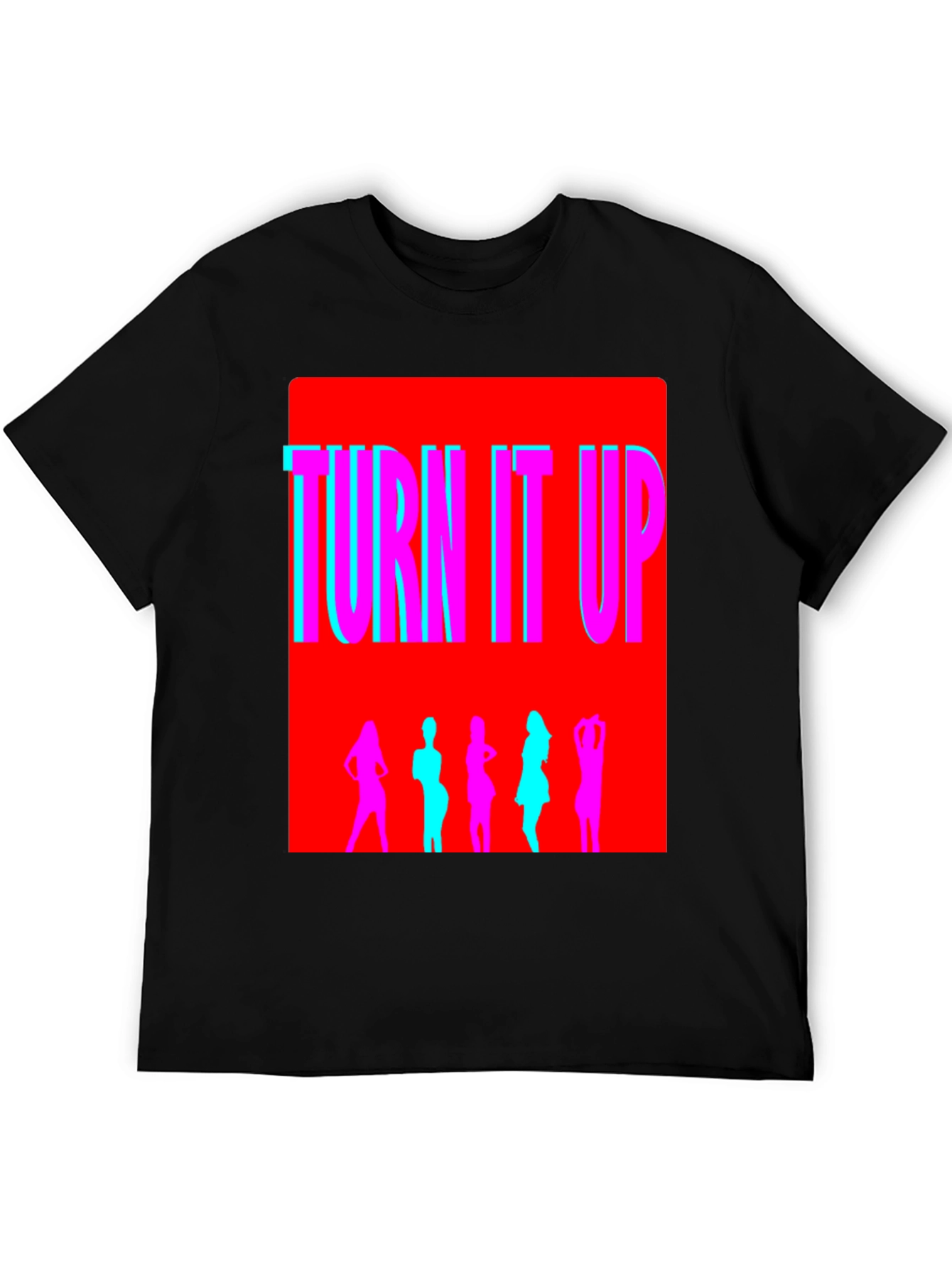 Black Turn It Up Graphic T-Shirt view 5