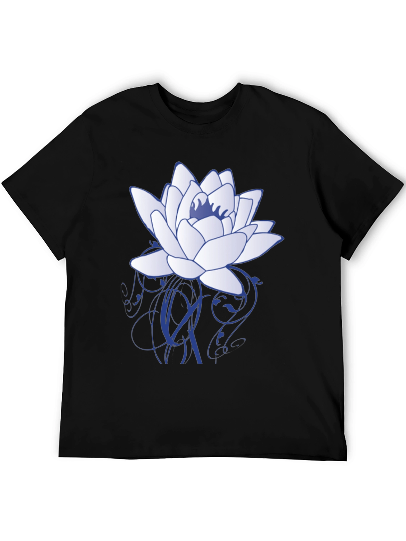 Black Lotus Flower Graphic T-Shirt - Stylish Casual Wear view 5