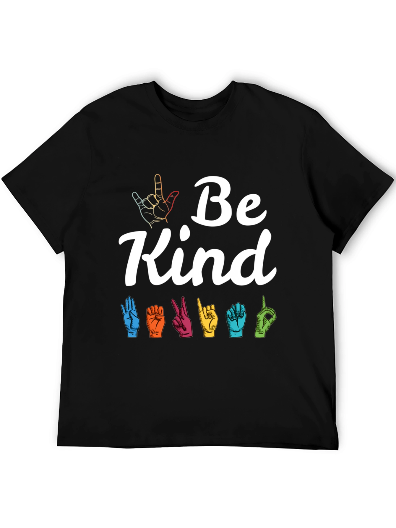 Black Be Kind Sign Language Graphic Tee view 5