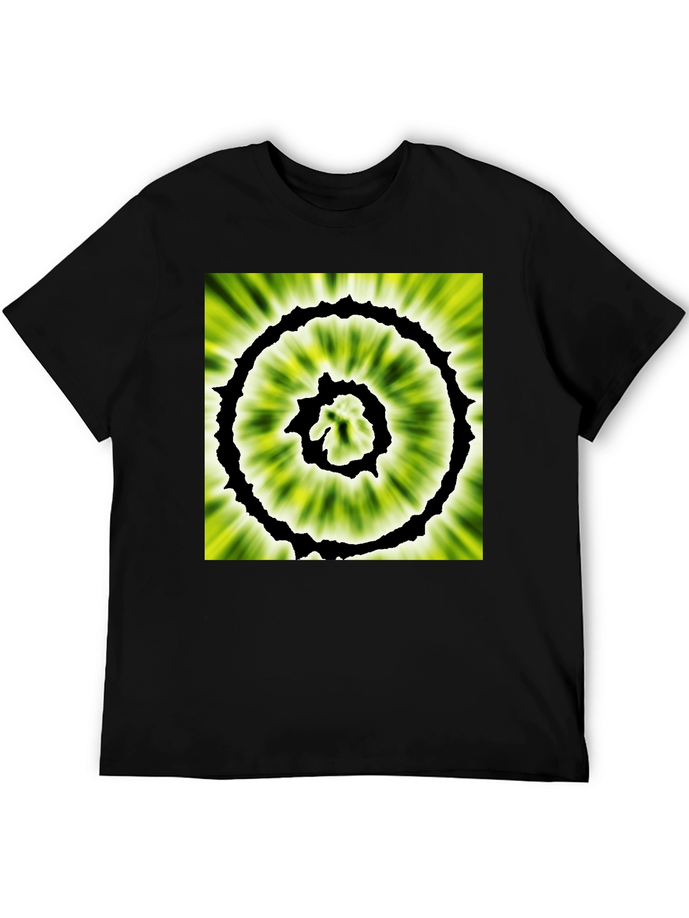 Black Abstract Spiral Graphic Black T-Shirt view 5