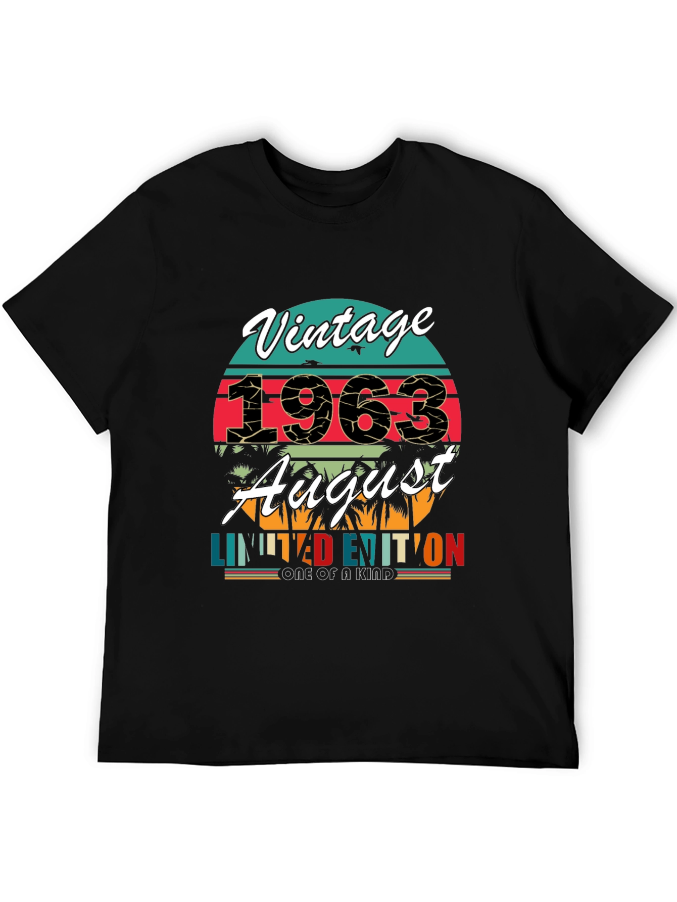 Black Vintage 1963 August Limited Edition T-Shirt view 5