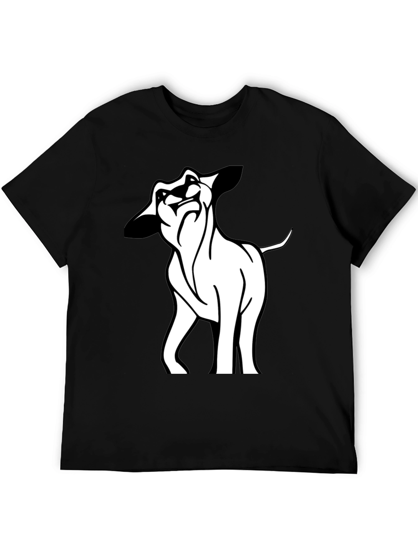 Black Cool Lion Graphic Black T-Shirt view 5