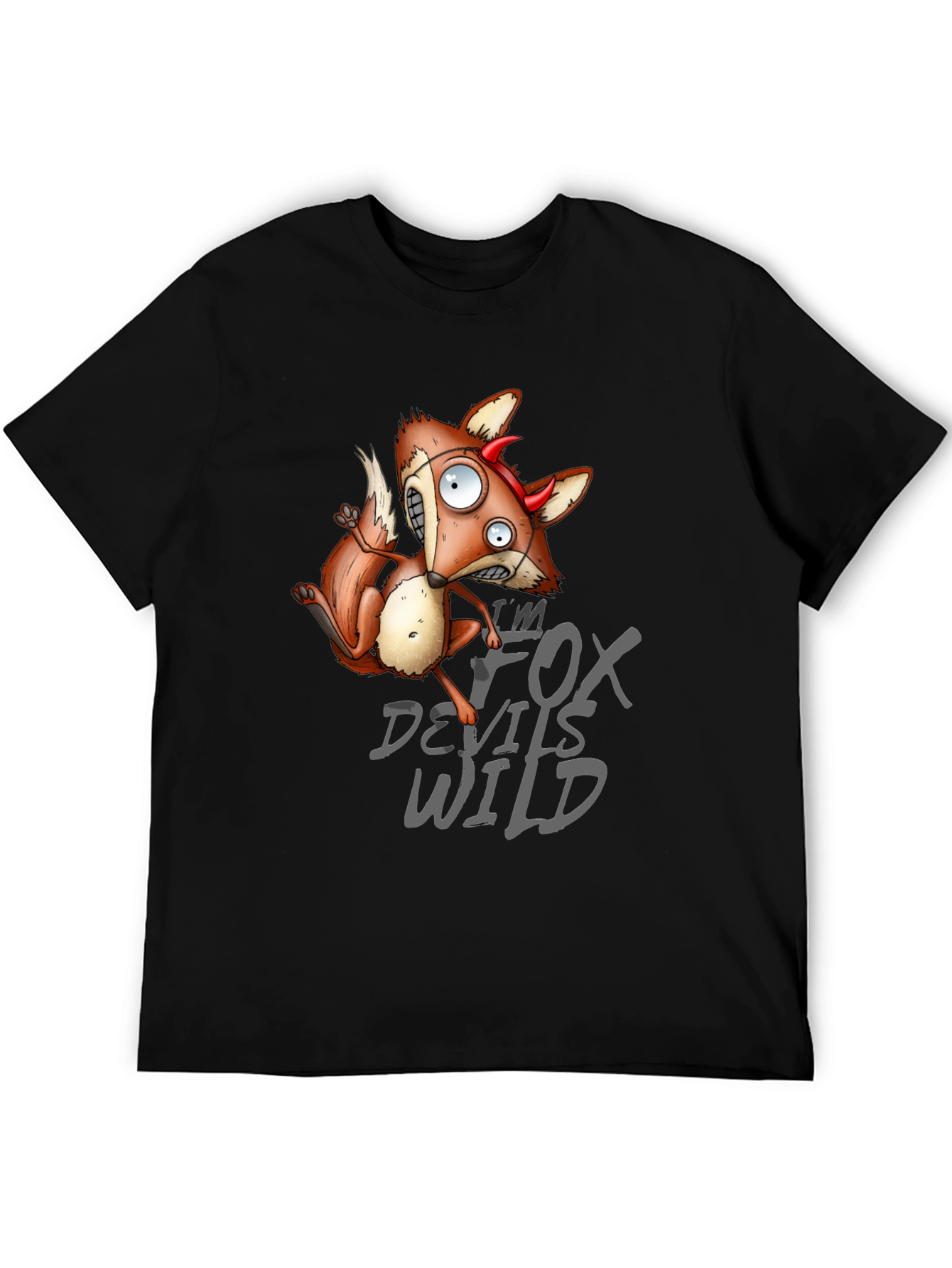 Black I'm Fox Devils Wild Graphic T-Shirt view 5