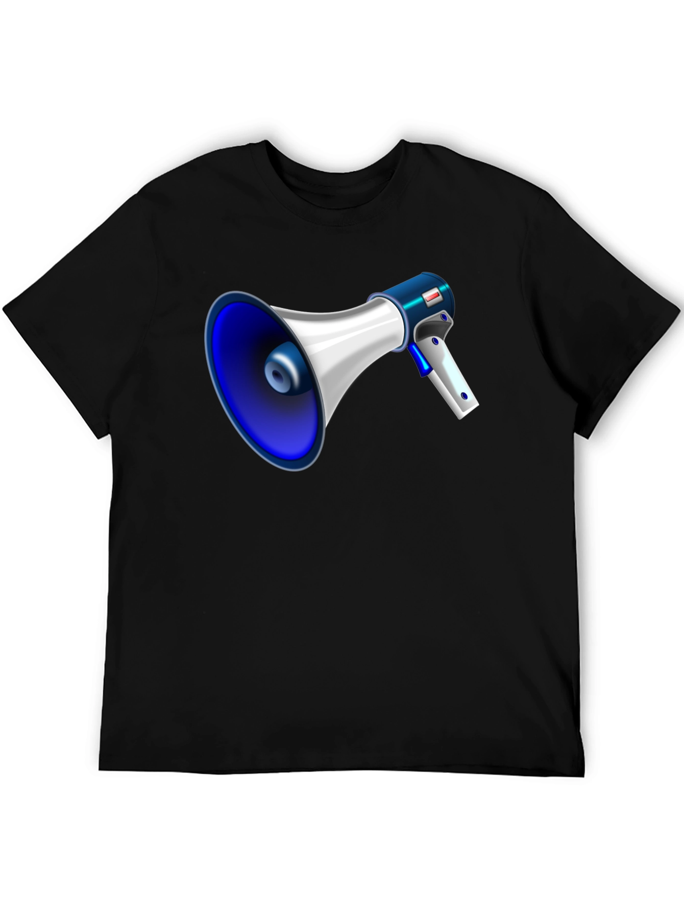 Black Megaphone Graphic Tee - Bold Black T-Shirt view 5