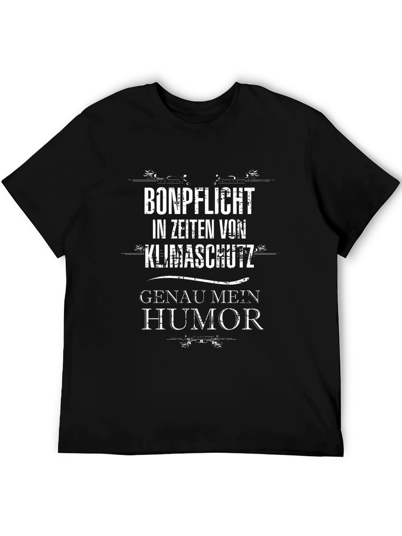 Black Bonpflicht Klimaschutz Humor Graphic Tee view 5
