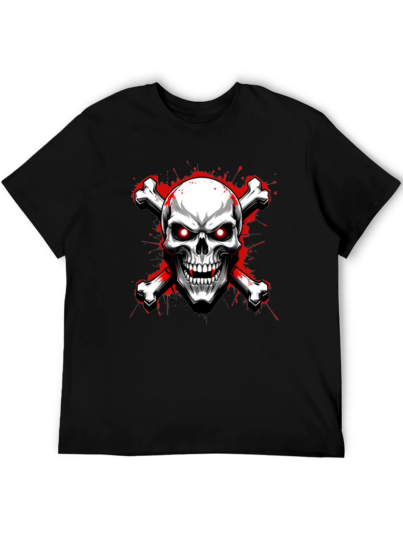 Black Skull and Crossbones Graphic Tee view 5