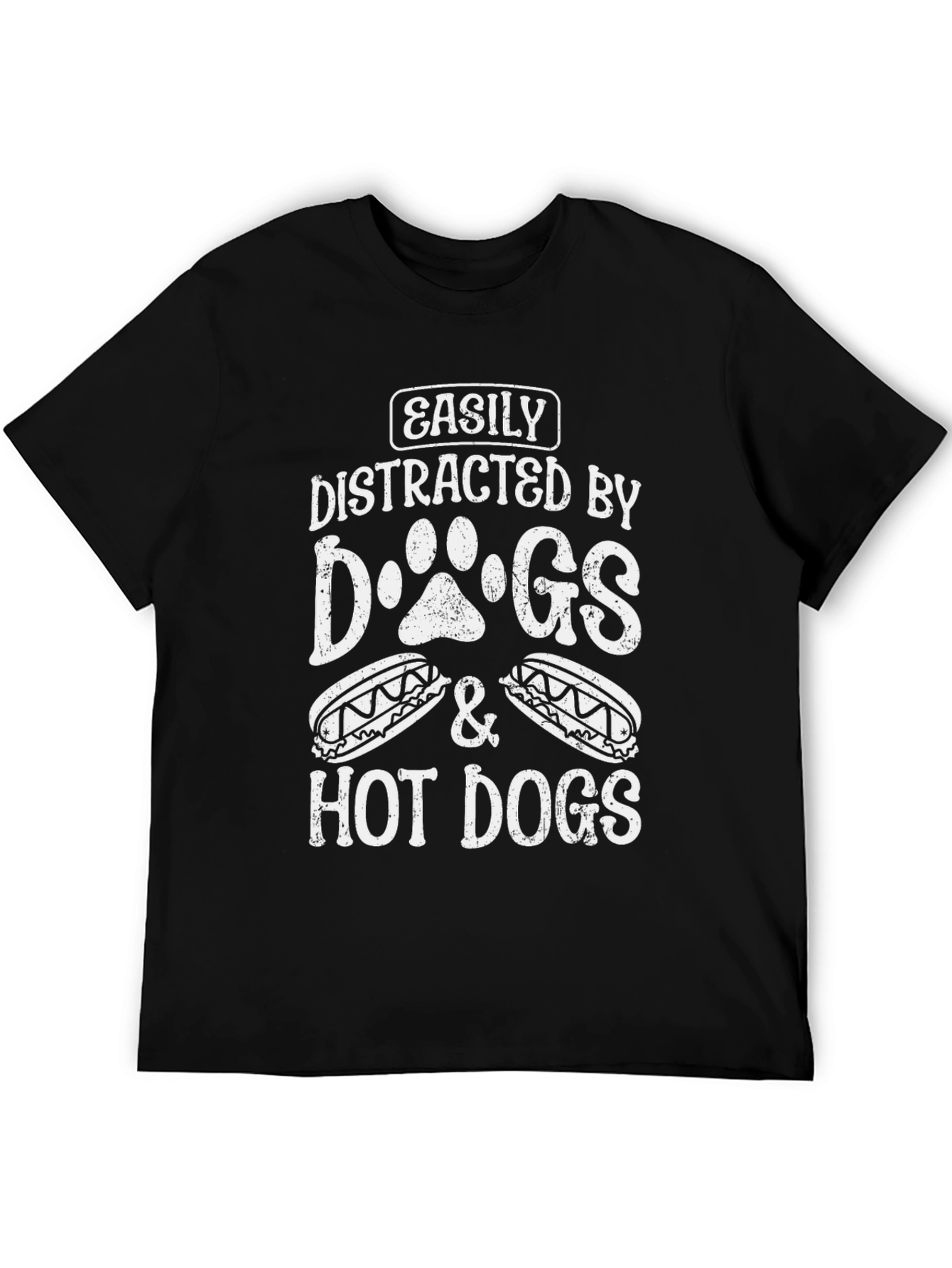 Easily Distracted by Dogs & Hot Dogs T-Shirt - 5