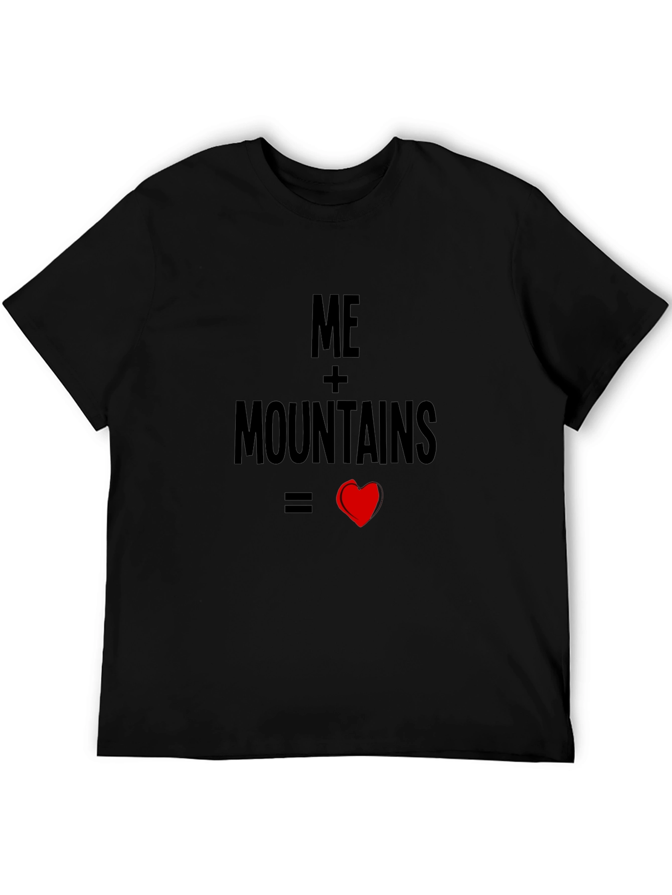 Black Me + Mountains = Love Black T-Shirt view 5