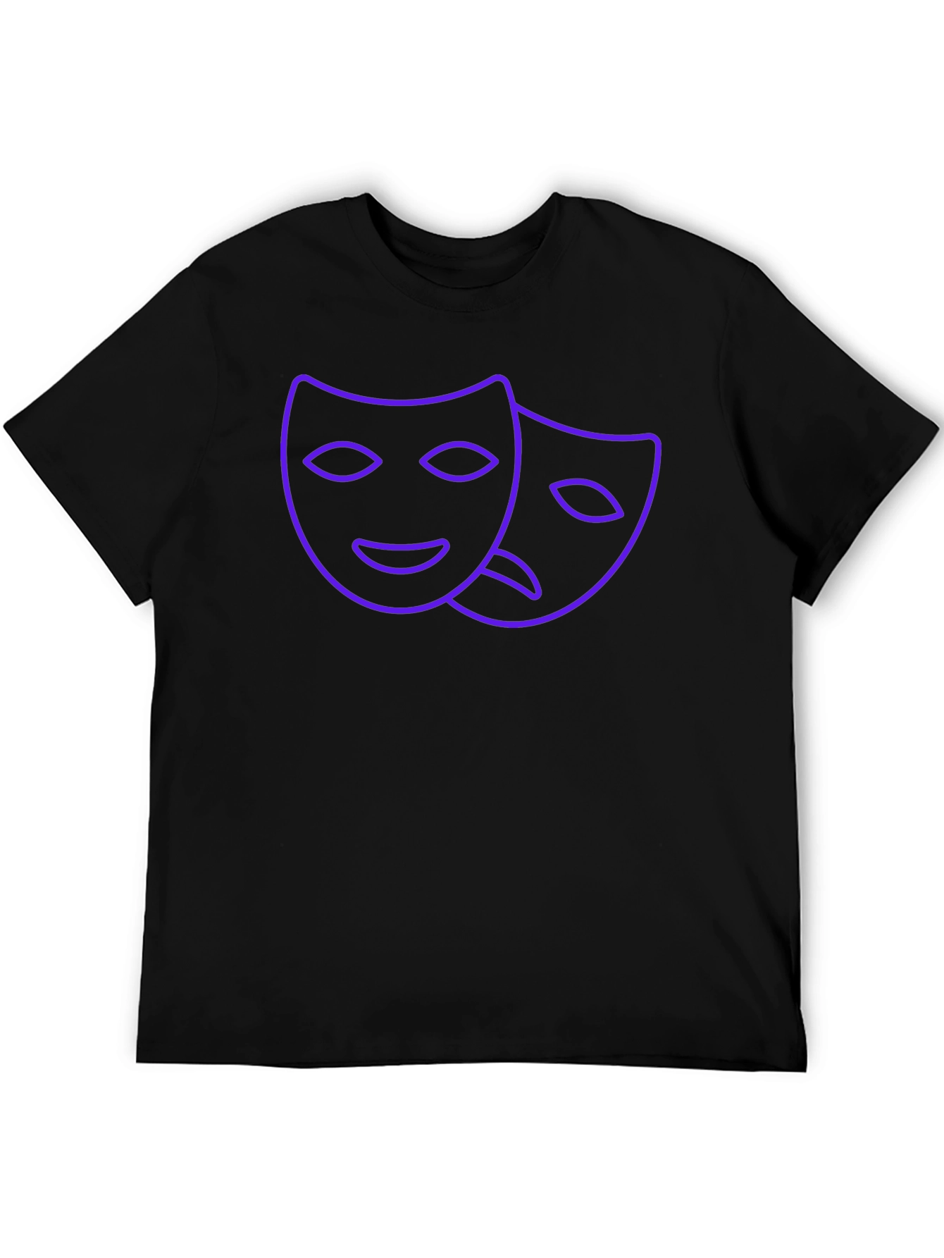 Drama Masks Graphic Tee - Black Crew Neck T-Shirt - 5