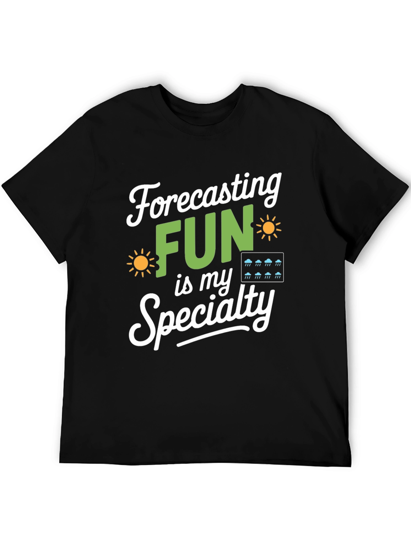 Black Forecasting Fun T-Shirt Weather Lover Gift view 5