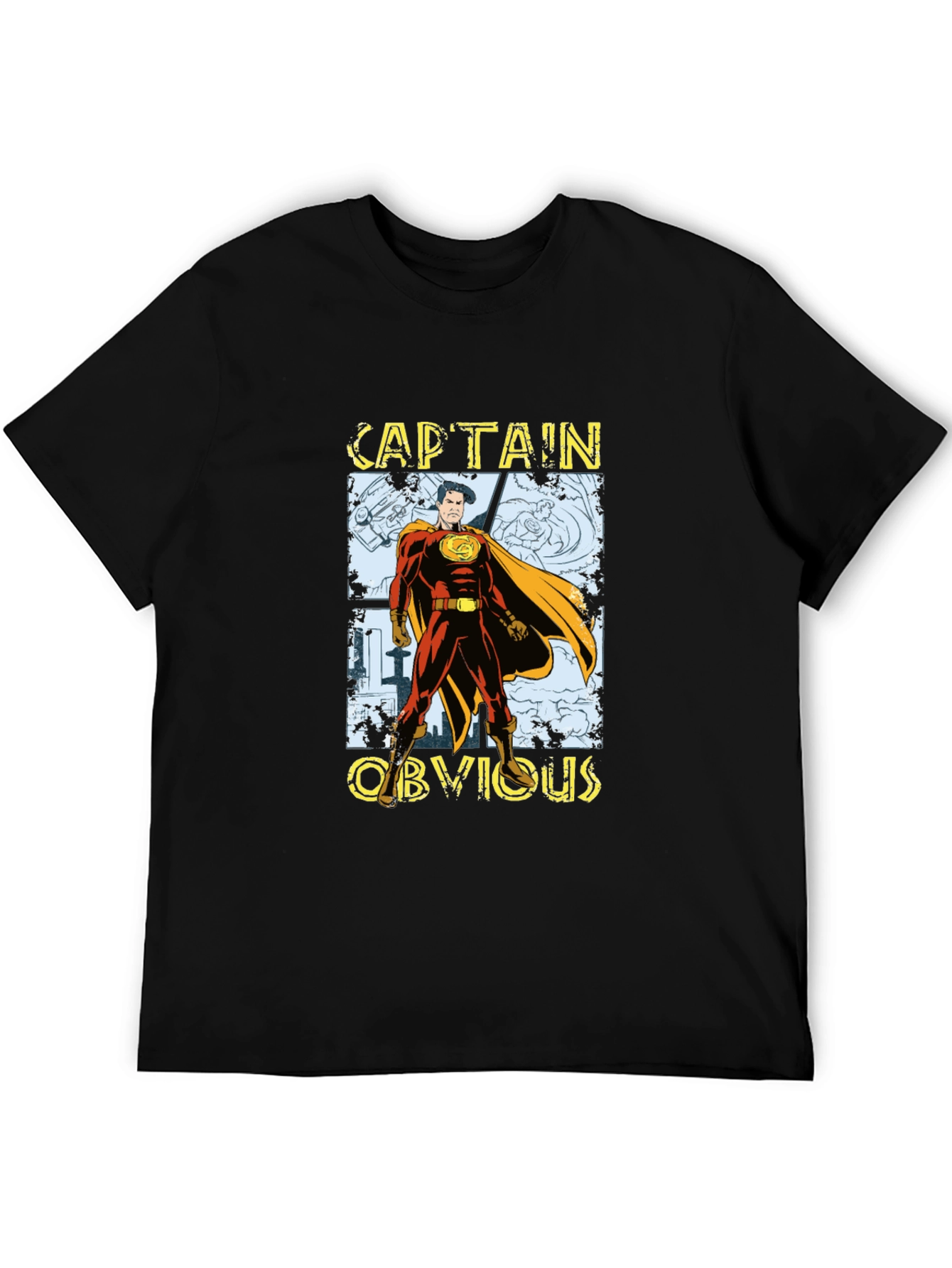 Black Captain Obvious Graphic T-Shirt - Black view 5