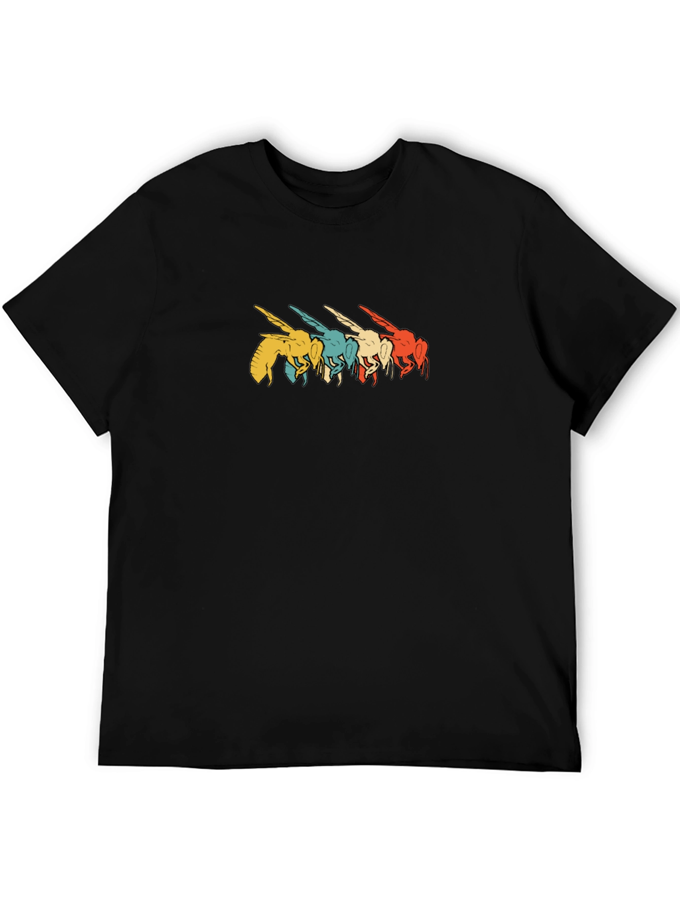 Black Retro Bee Graphic T-Shirt - Black view 5