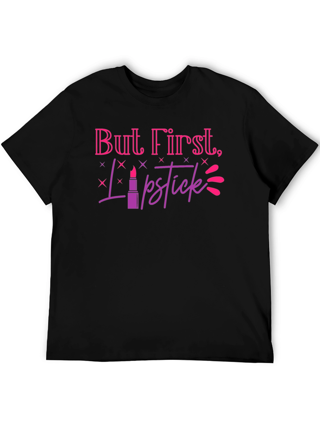 Black But First, Lipstick - Fun Graphic Tee view 5