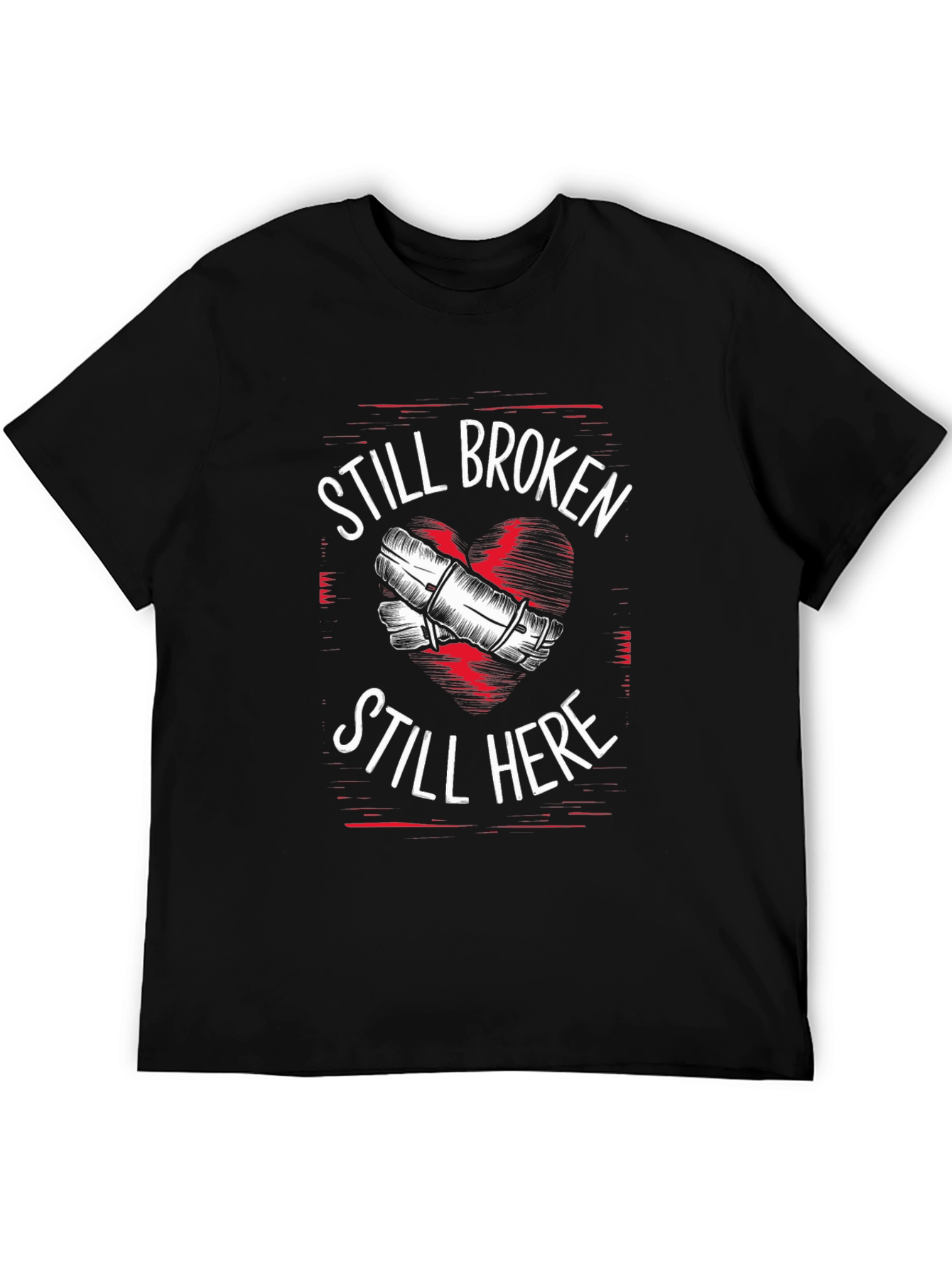 Black Still Broken Still Here Graphic Tee view 5