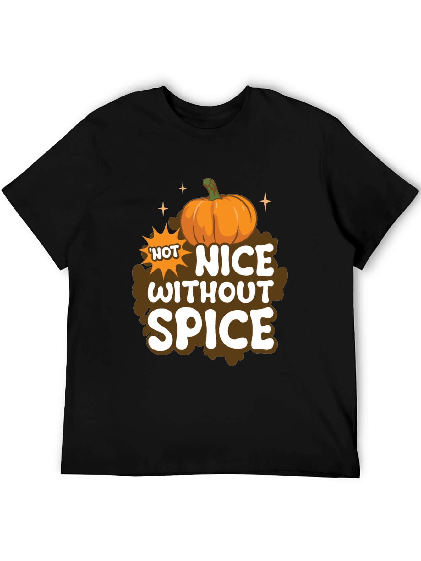 Black Not Nice Without Spice Pumpkin T-Shirt view 5