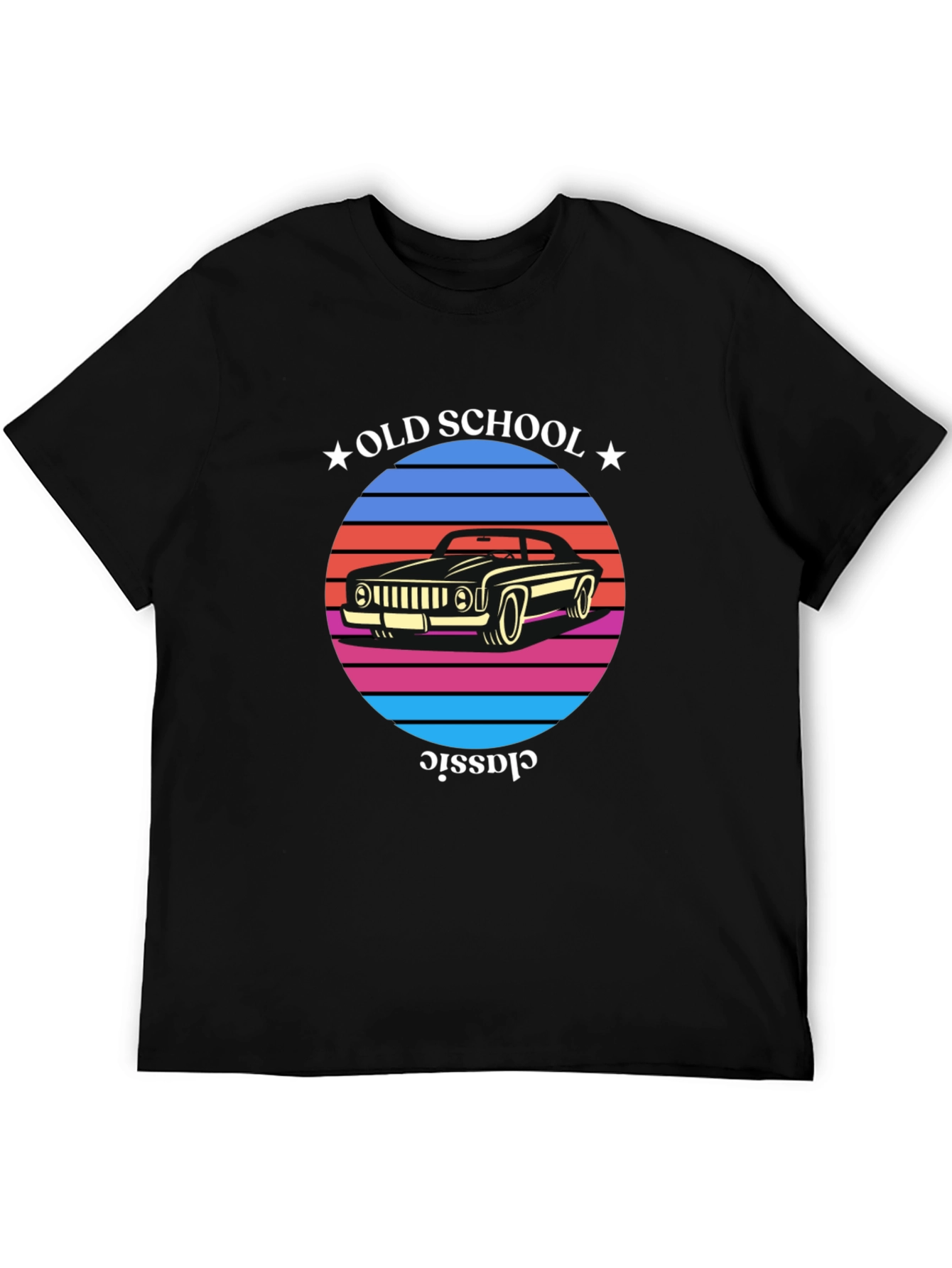 Black Old School Classic Car T-Shirt view 5