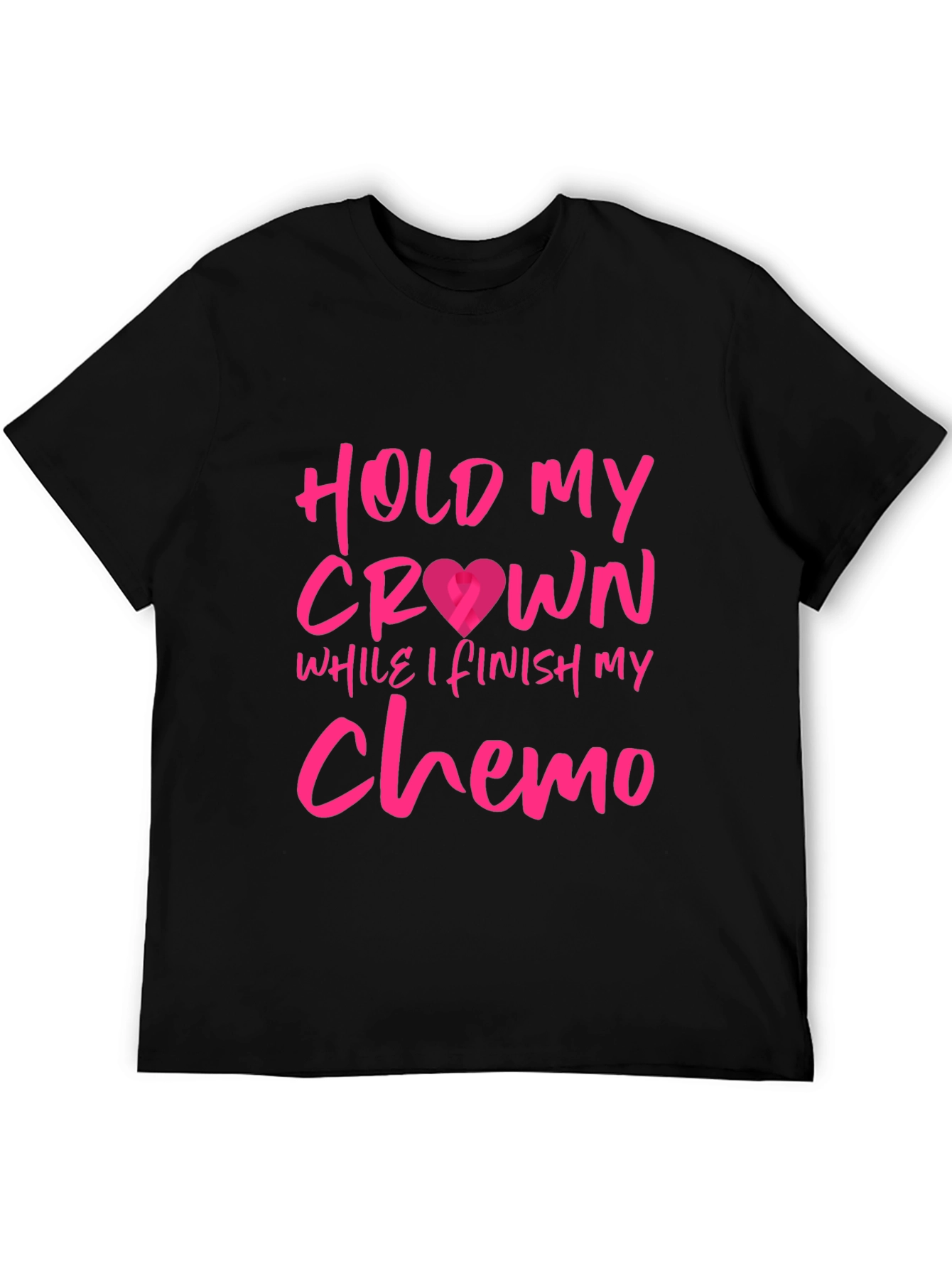Black Hold My Crown Chemo T-Shirt - Stylish Cancer Support Tee view 5
