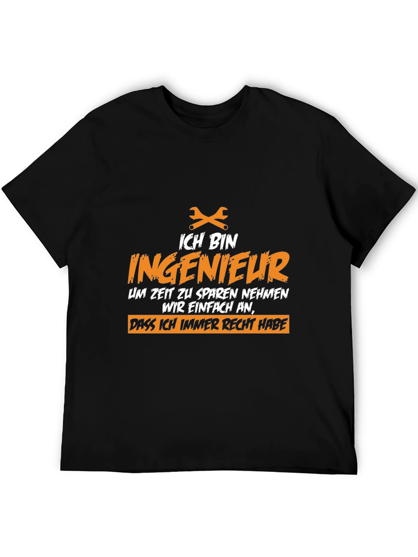 Black Ich Bin Ingenieur T-Shirt - Engineer Humor Tee view 5
