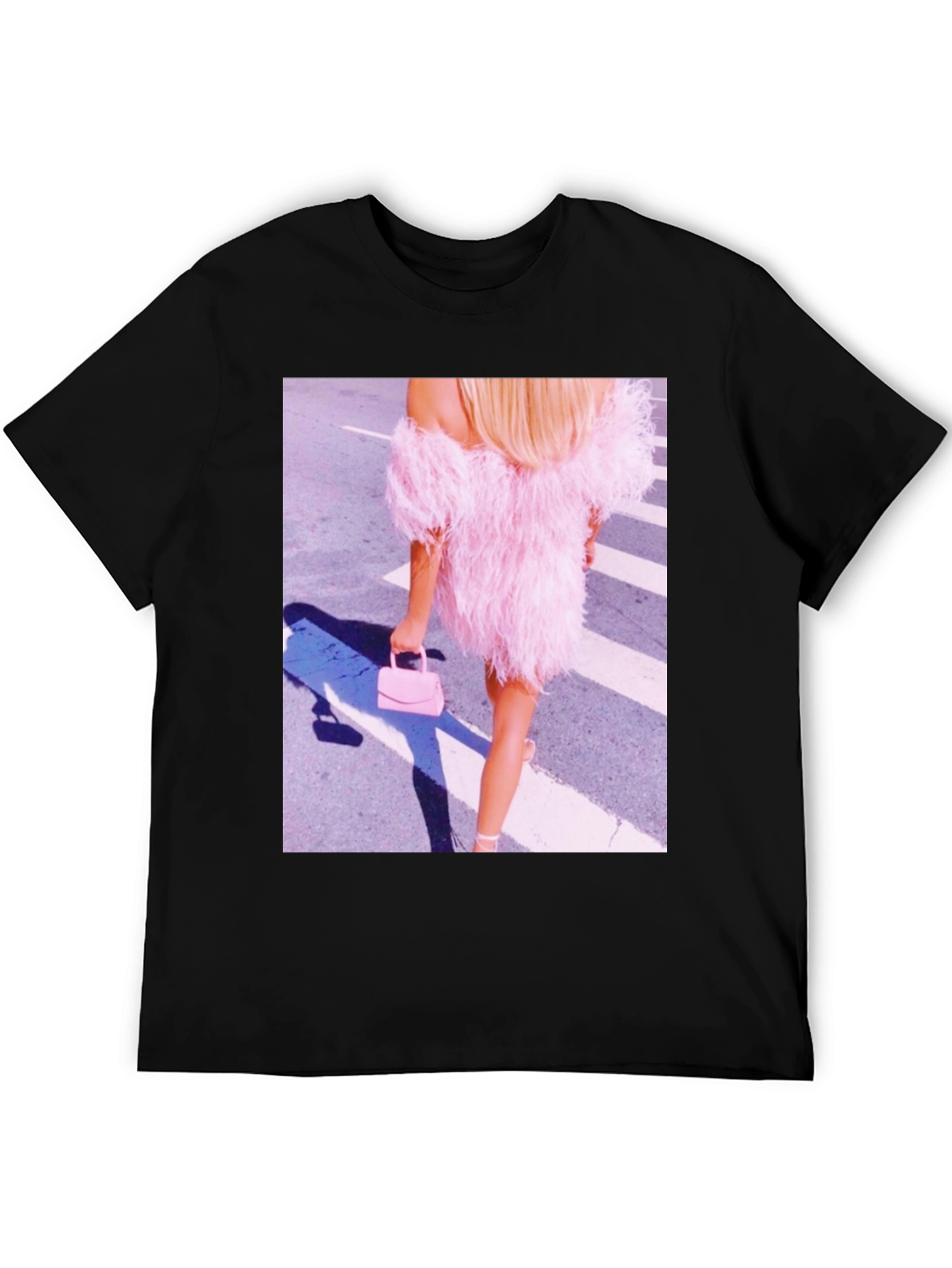 Black Feather Dress Graphic Tee - Stylish & Unique view 5