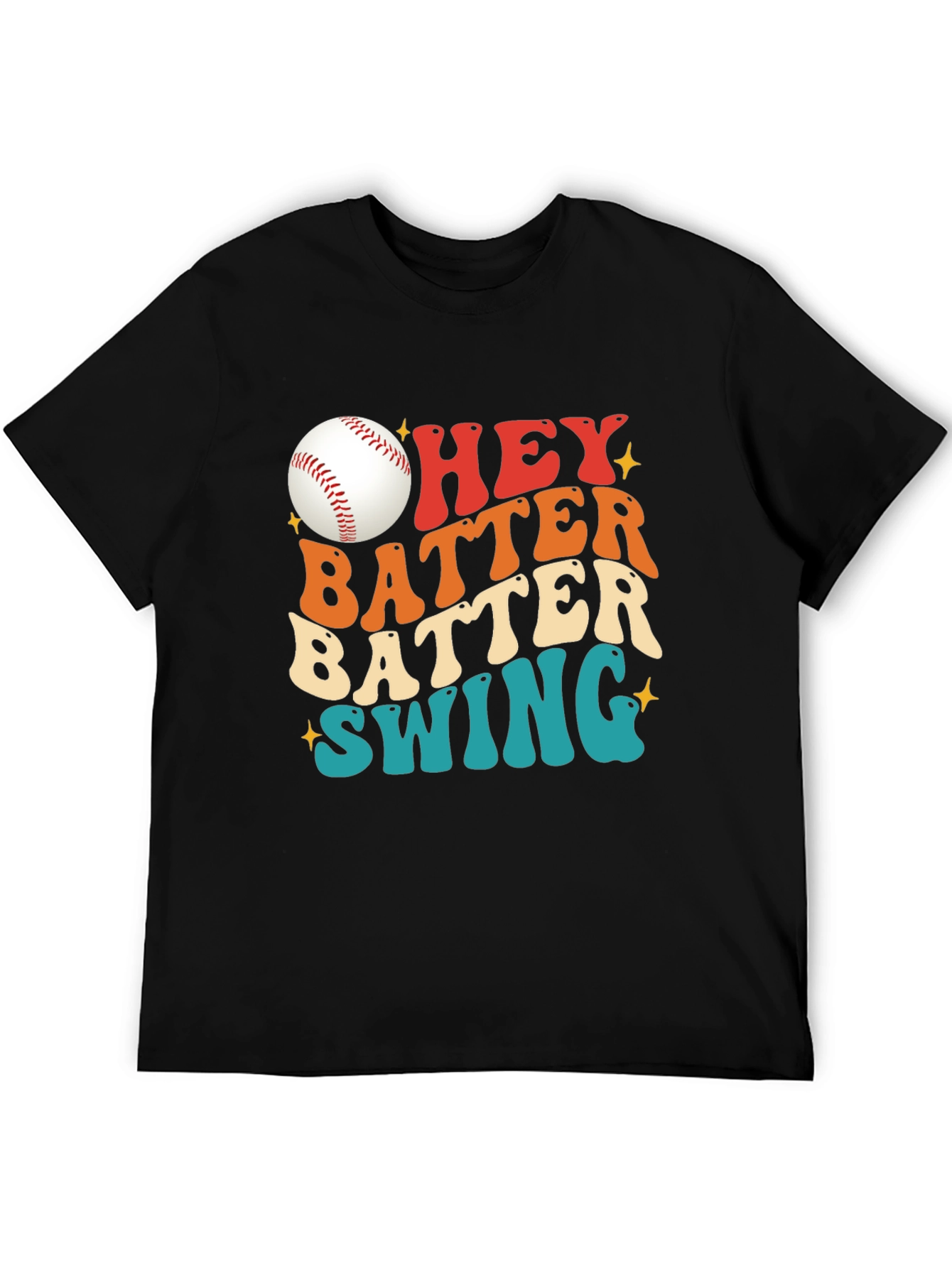 Black Hey Batter Batter Swing Baseball T-Shirt view 5