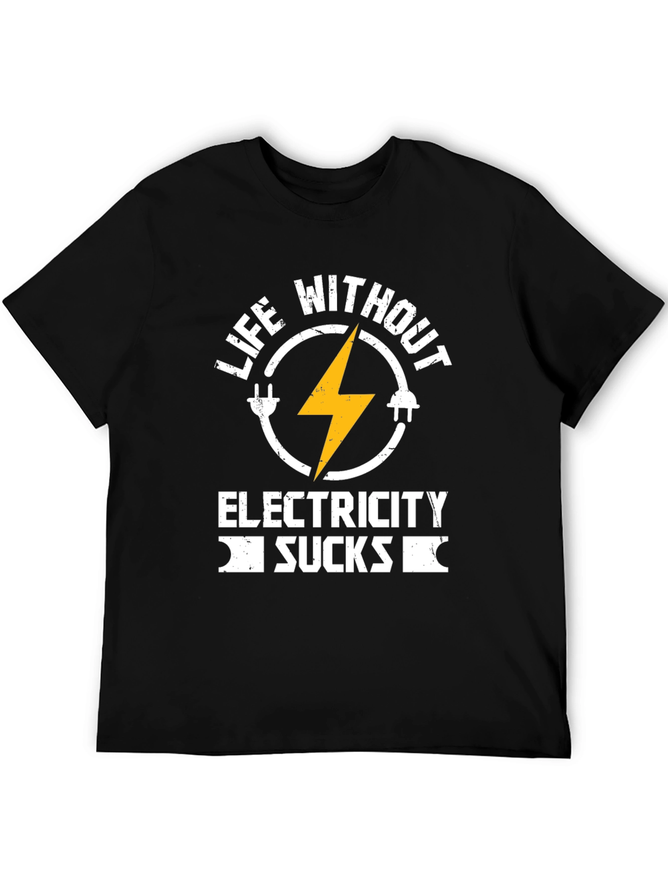 Black Life Without Electricity Sucks T-Shirt view 5