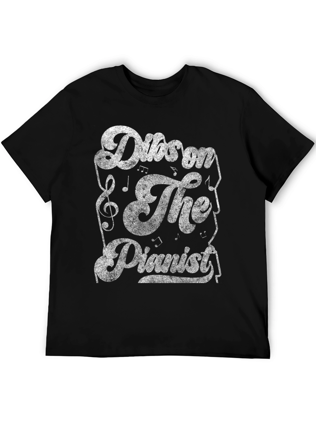 Black Dub On the Pianist Graphic T-Shirt - Music Lover's Tee view 5