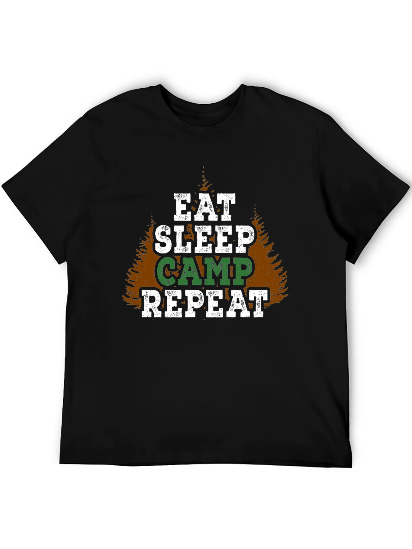 Black Eat Sleep Camp Repeat Graphic T-Shirt view 5