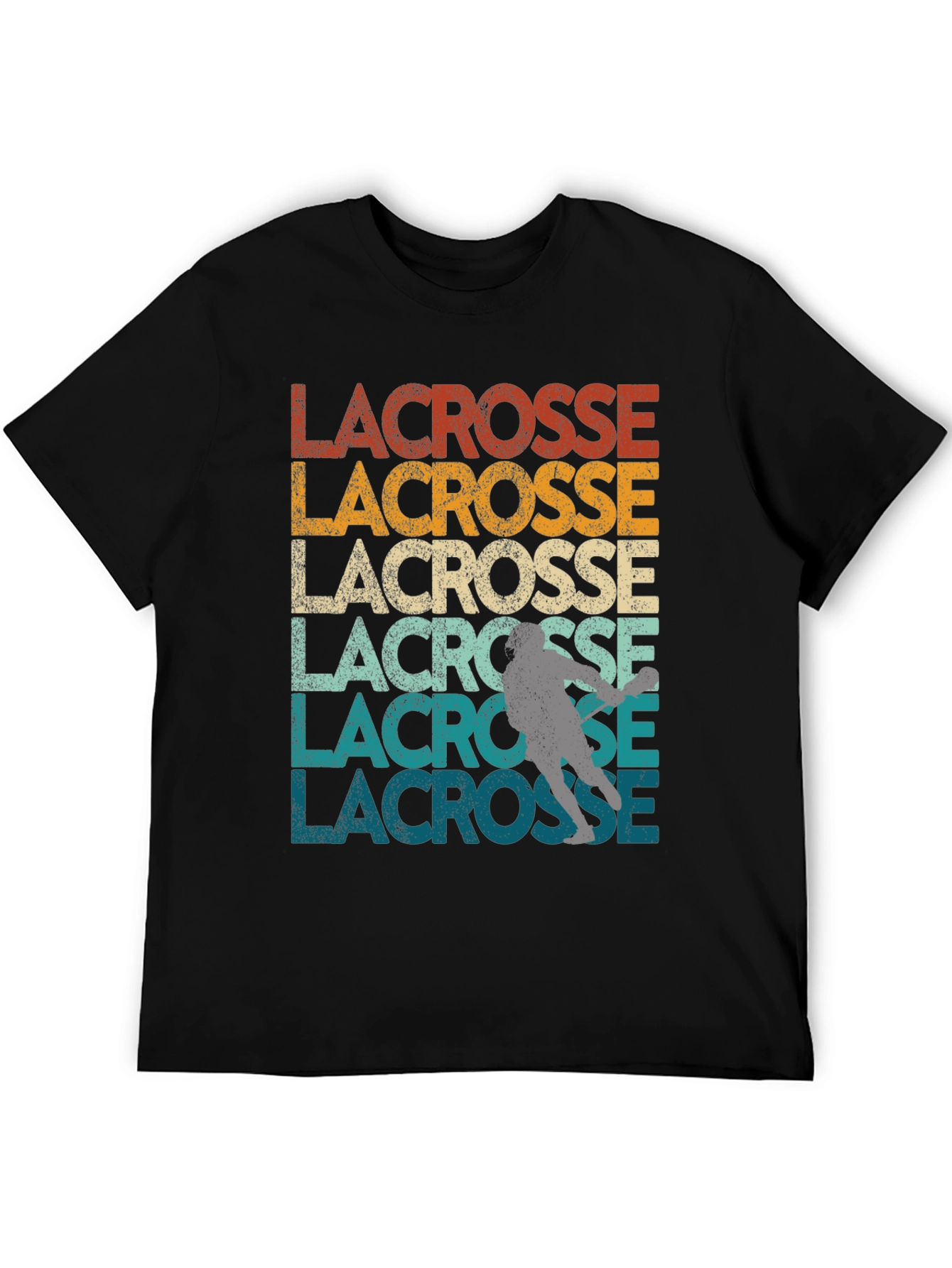 Retro Lacrosse Player Graphic Tee - 5