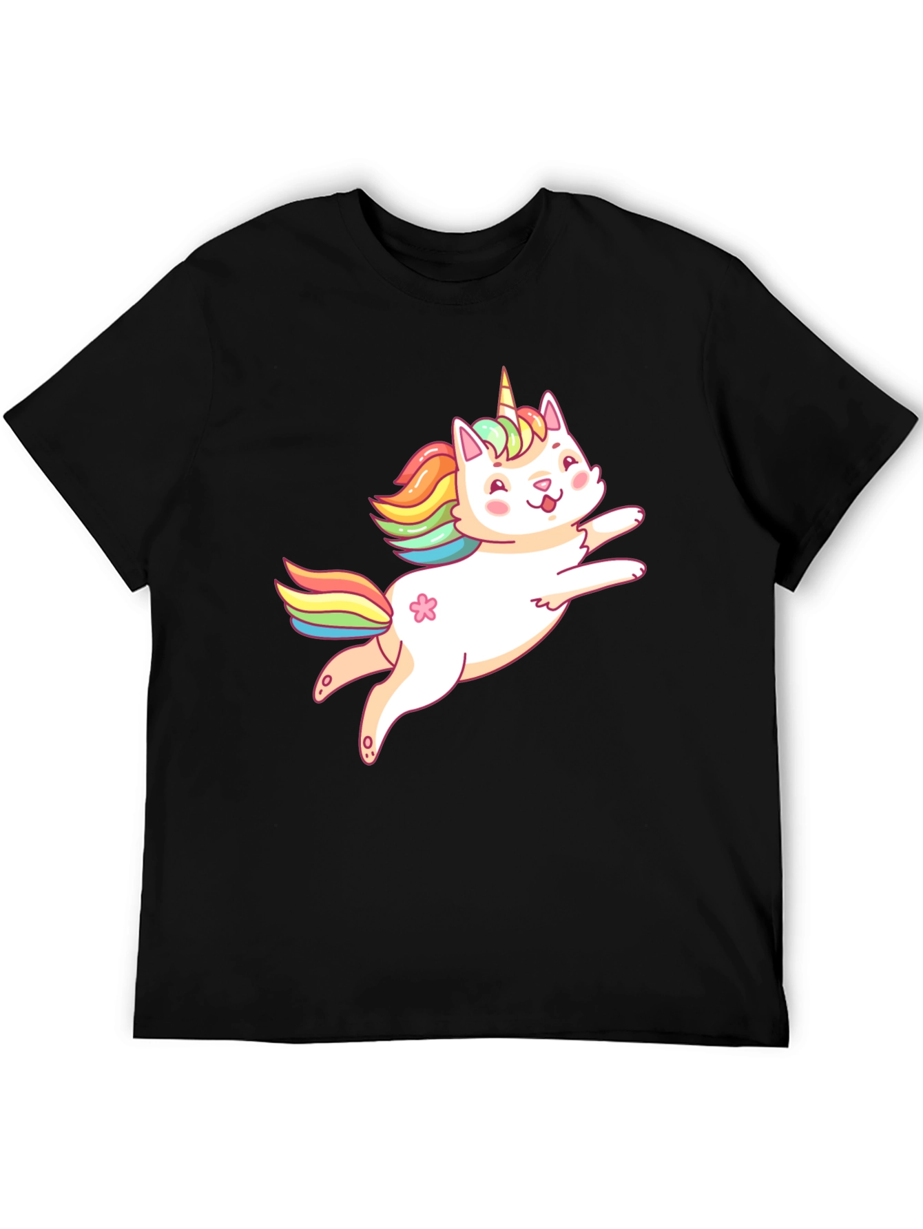 Black Unicorn Cat Graphic T-Shirt - Fun Cute Tee view 5