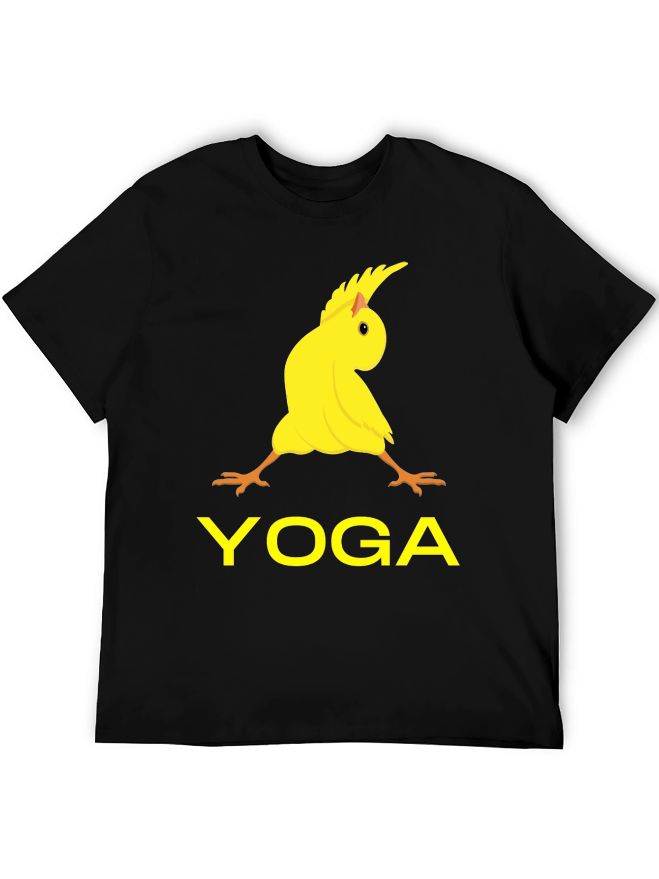 Black Yoga Cockatiel Black T-Shirt view 5