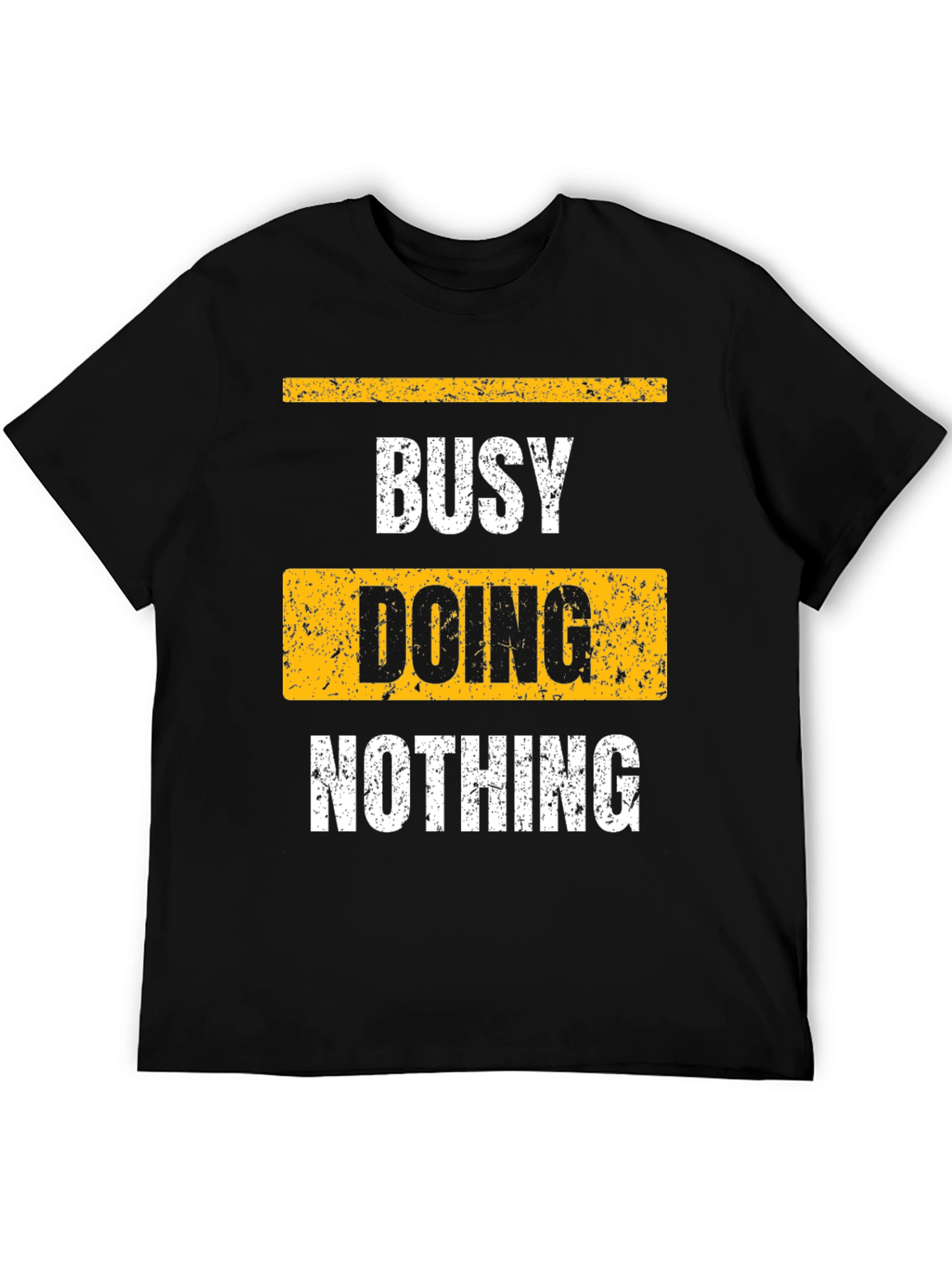 Black Busy Doing Nothing Black Graphic T-Shirt view 5