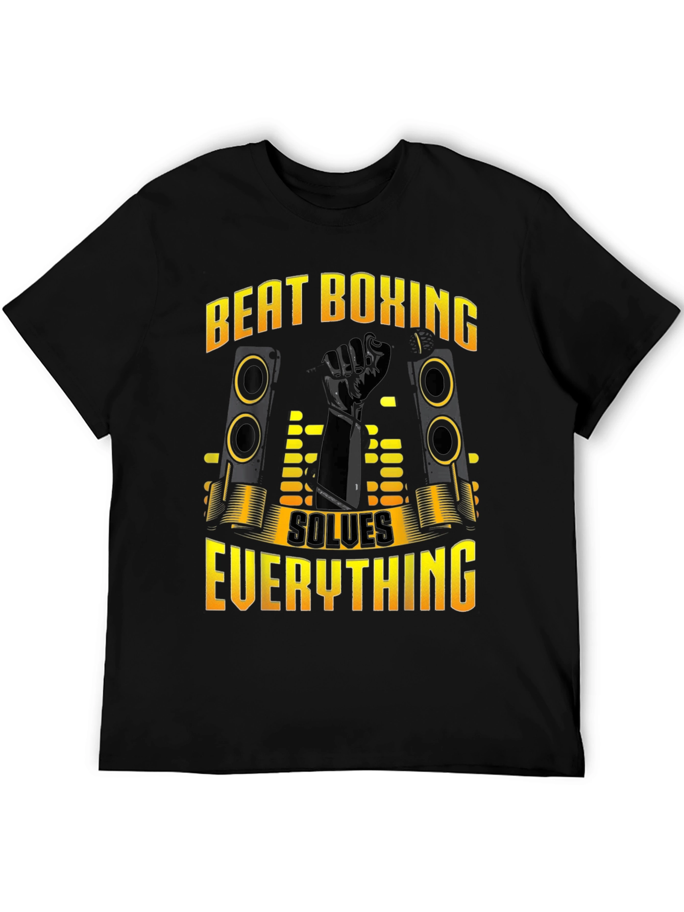 Black Beat Boxing Solves Everything Black T-Shirt view 5
