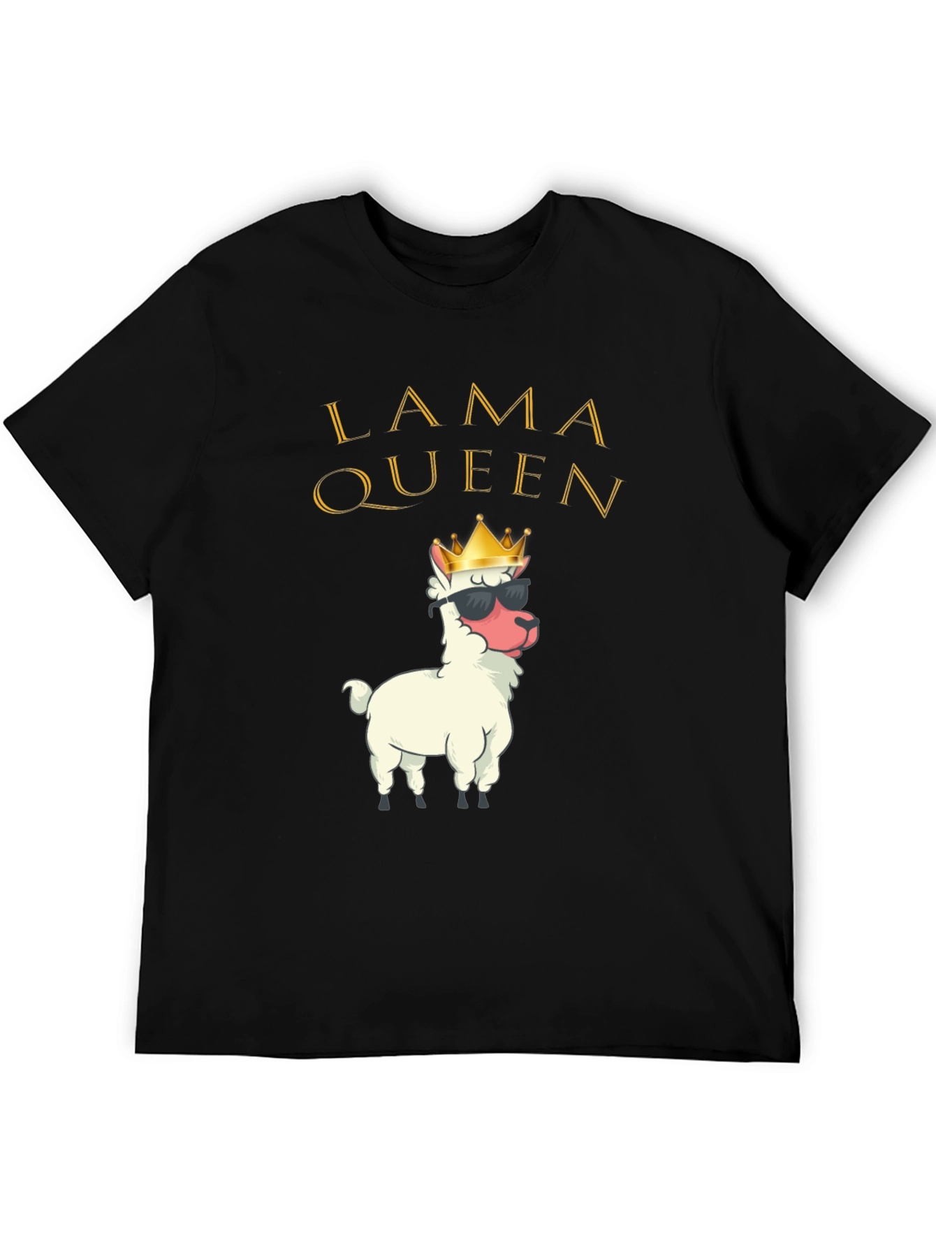 Black Lama Queen Graphic T-Shirt Funny Alpaca Tee view 5