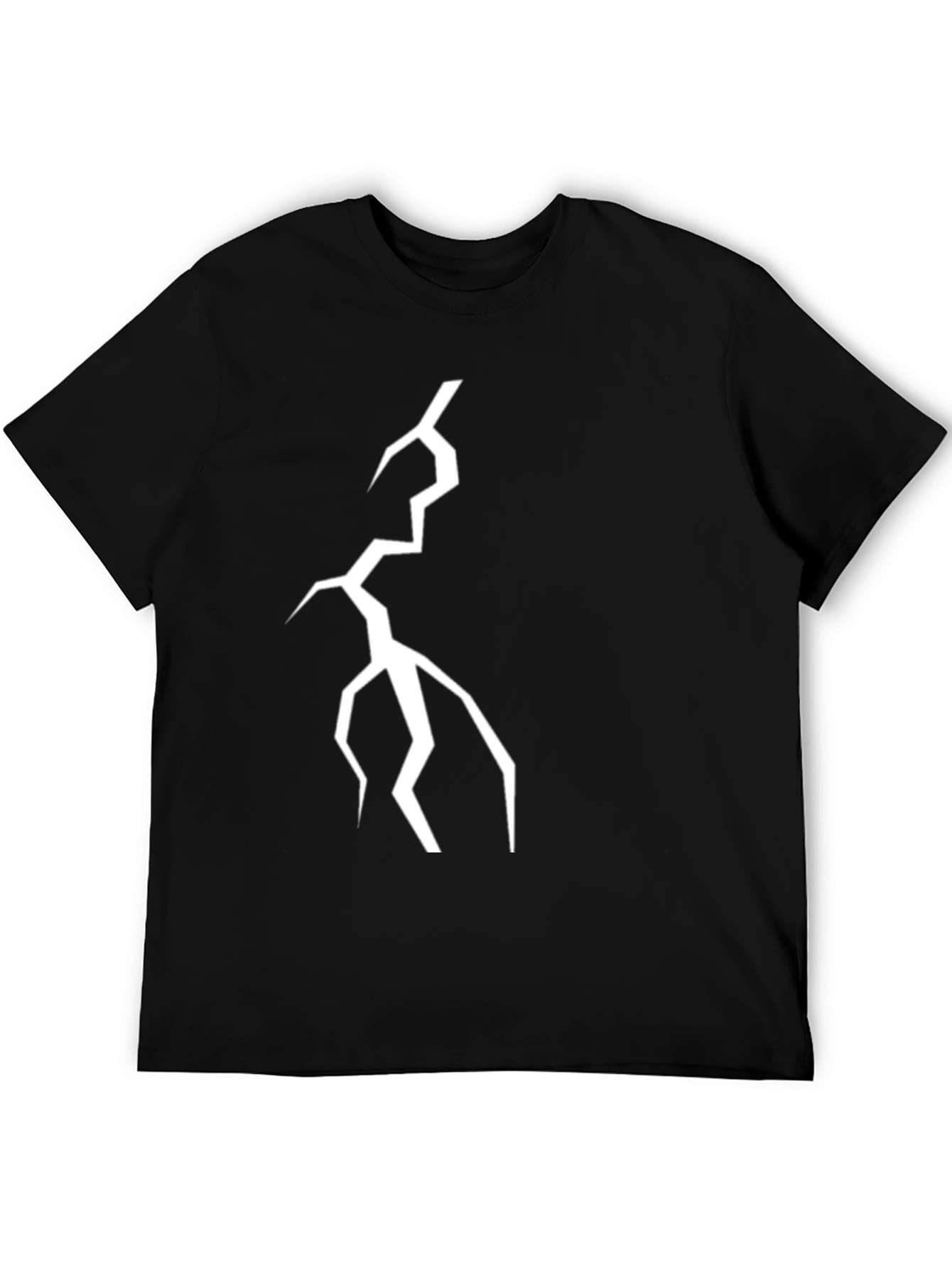 Black Abstract Lightning Bolt Graphic Tee - Black view 5