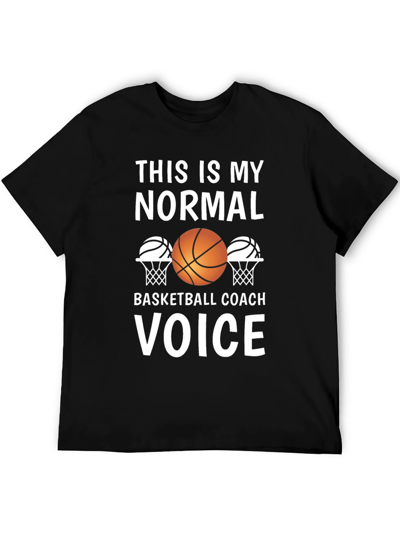 Black Basketball Coach Voice T-Shirt view 5