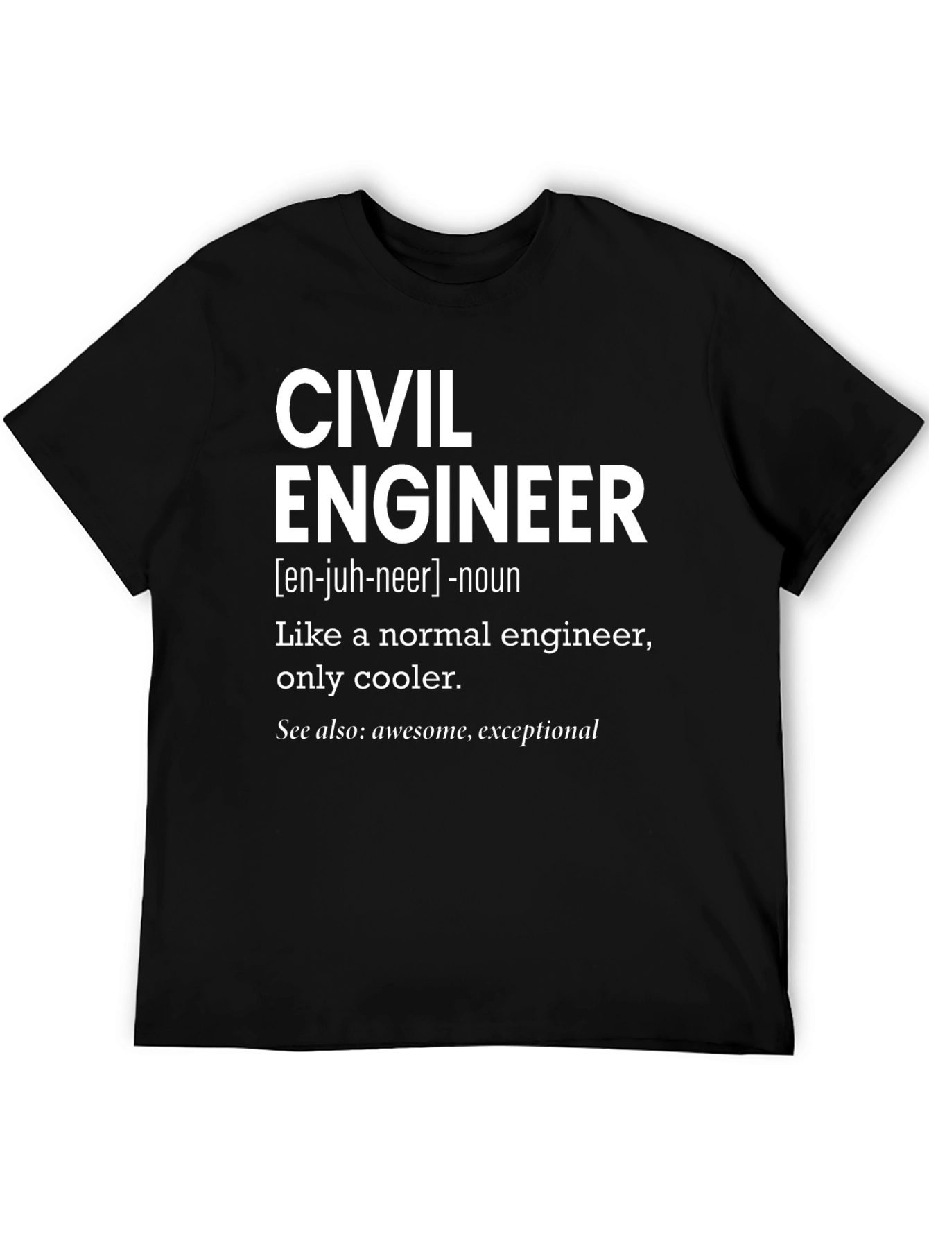 Black Civil Engineer Definition T-Shirt view 5