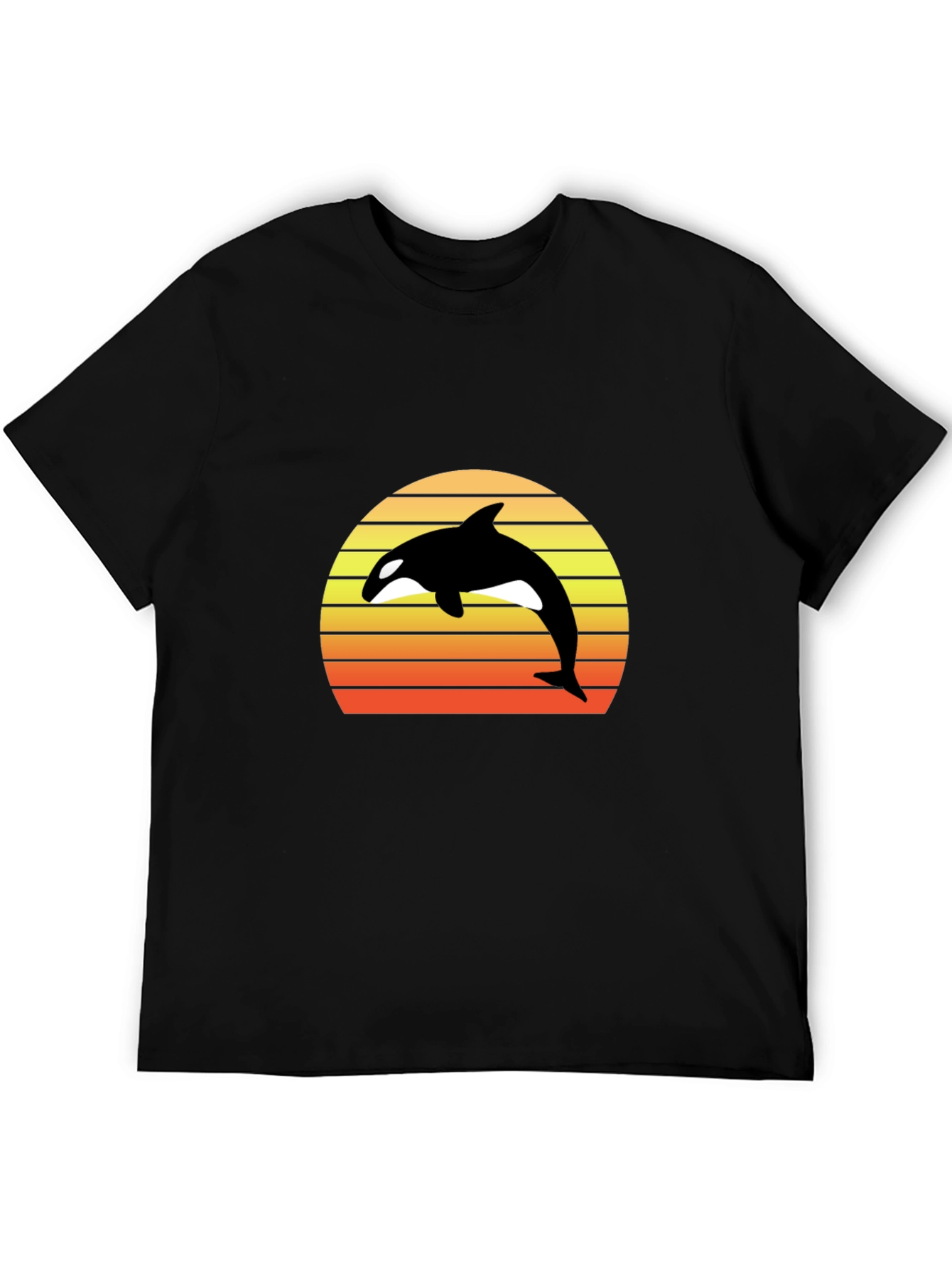 Black Orca Sunset Graphic Tee - Retro Style view 5