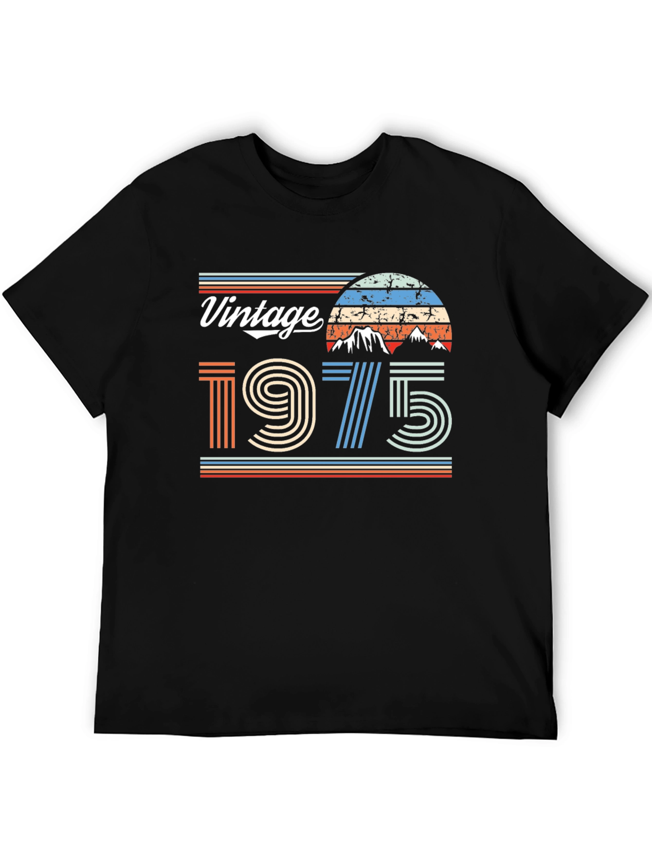 Black Vintage 1975 Graphic T-Shirt - Retro Style view 5