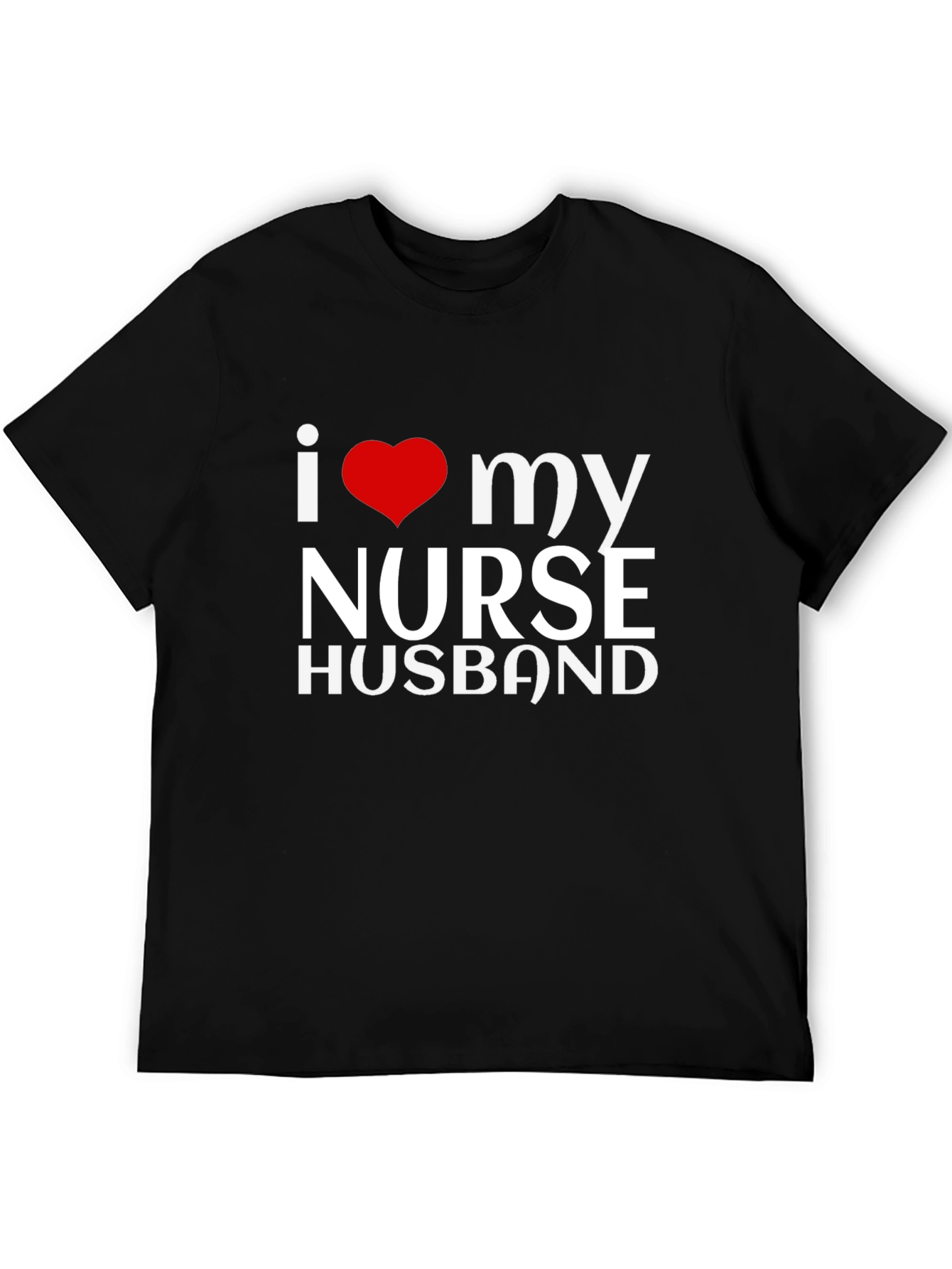 Black I Love My Nurse Husband Black Graphic Tee view 5