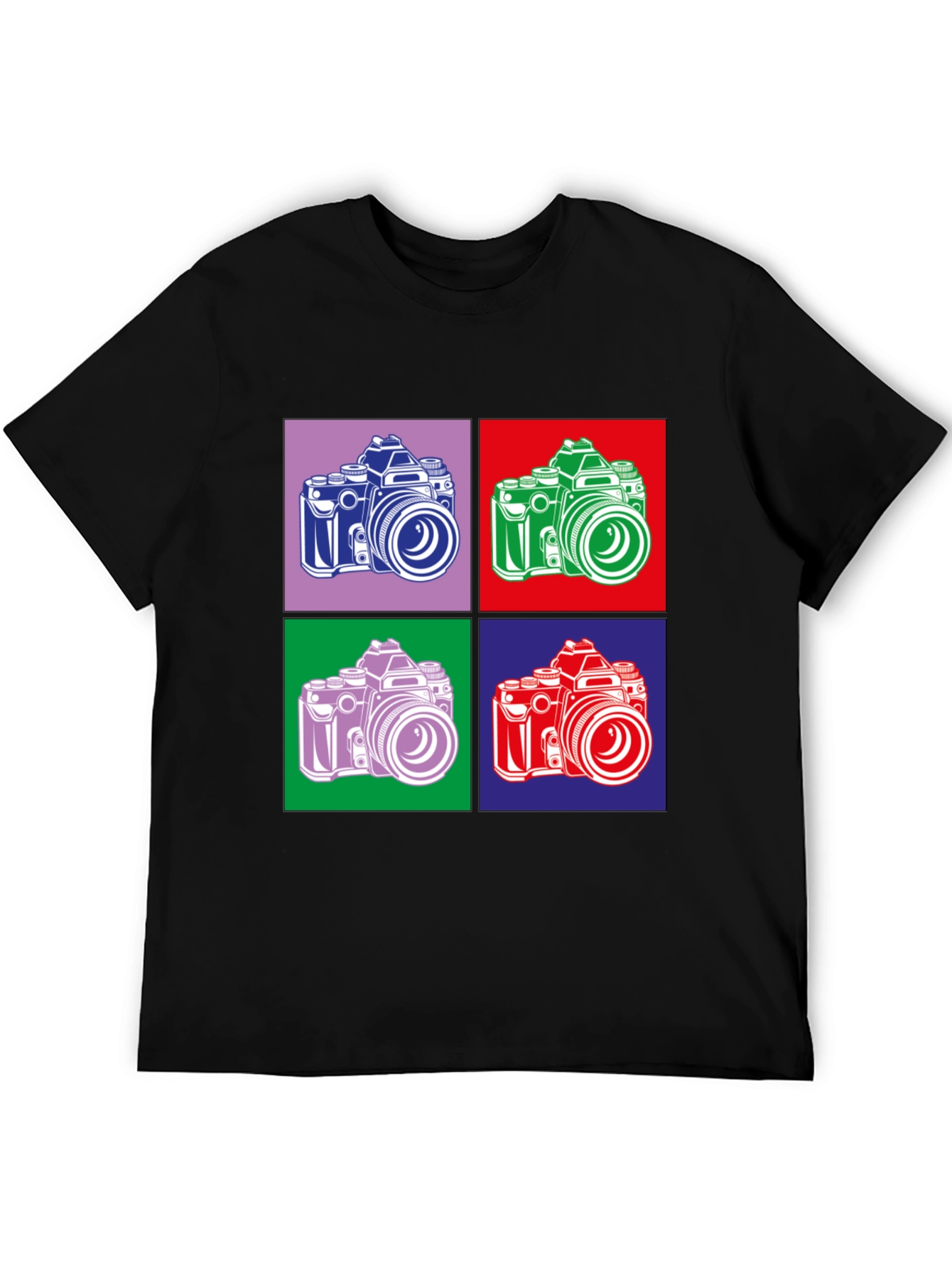 Black Retro Camera Graphic Tee - Pop Art Style view 5