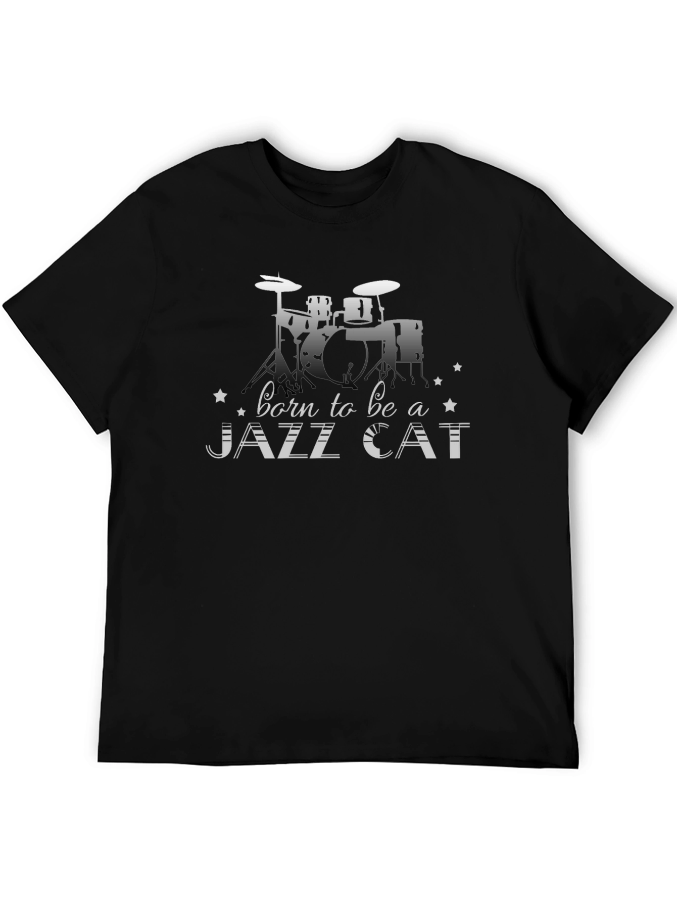 Black Born to Be a Jazz Cat T-Shirt view 5