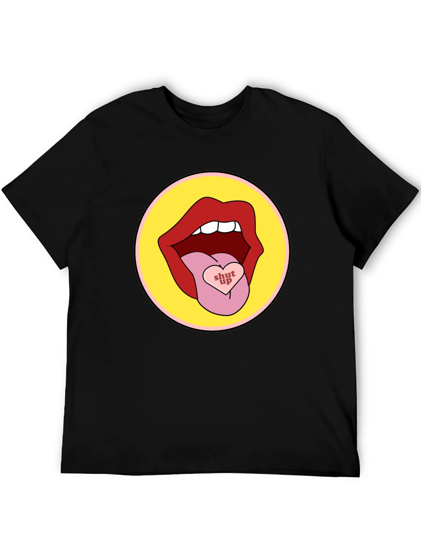 Black Shut Up Lips Graphic Tee - Unisex view 5