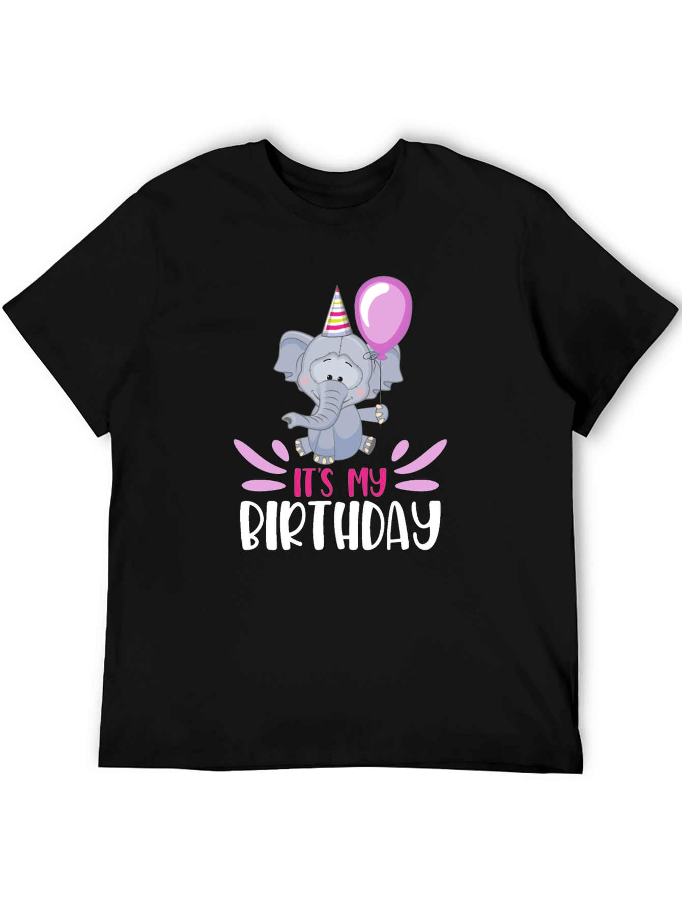 Black Birthday Elephant T-Shirt view 5