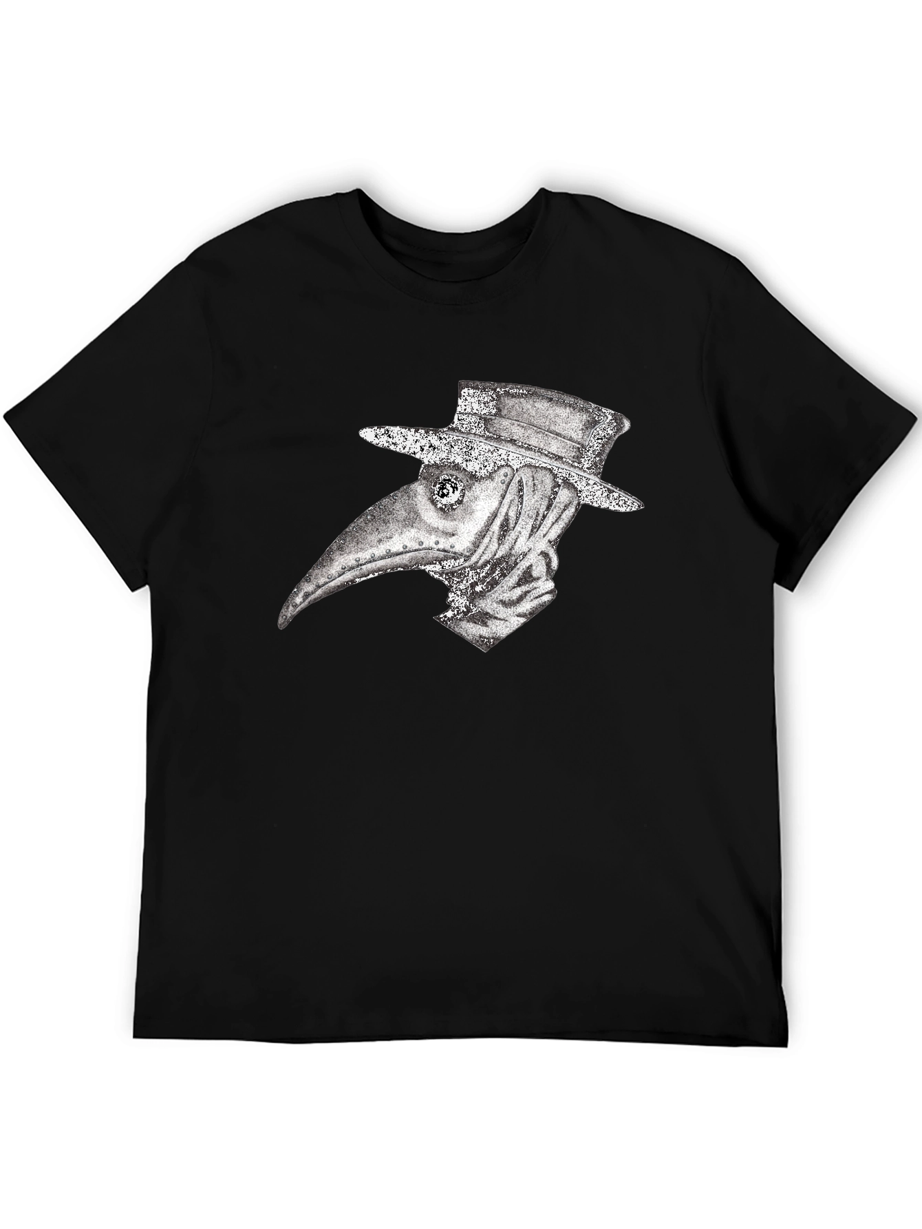 Black Plague Doctor Graphic Tee - Vintage Style view 5