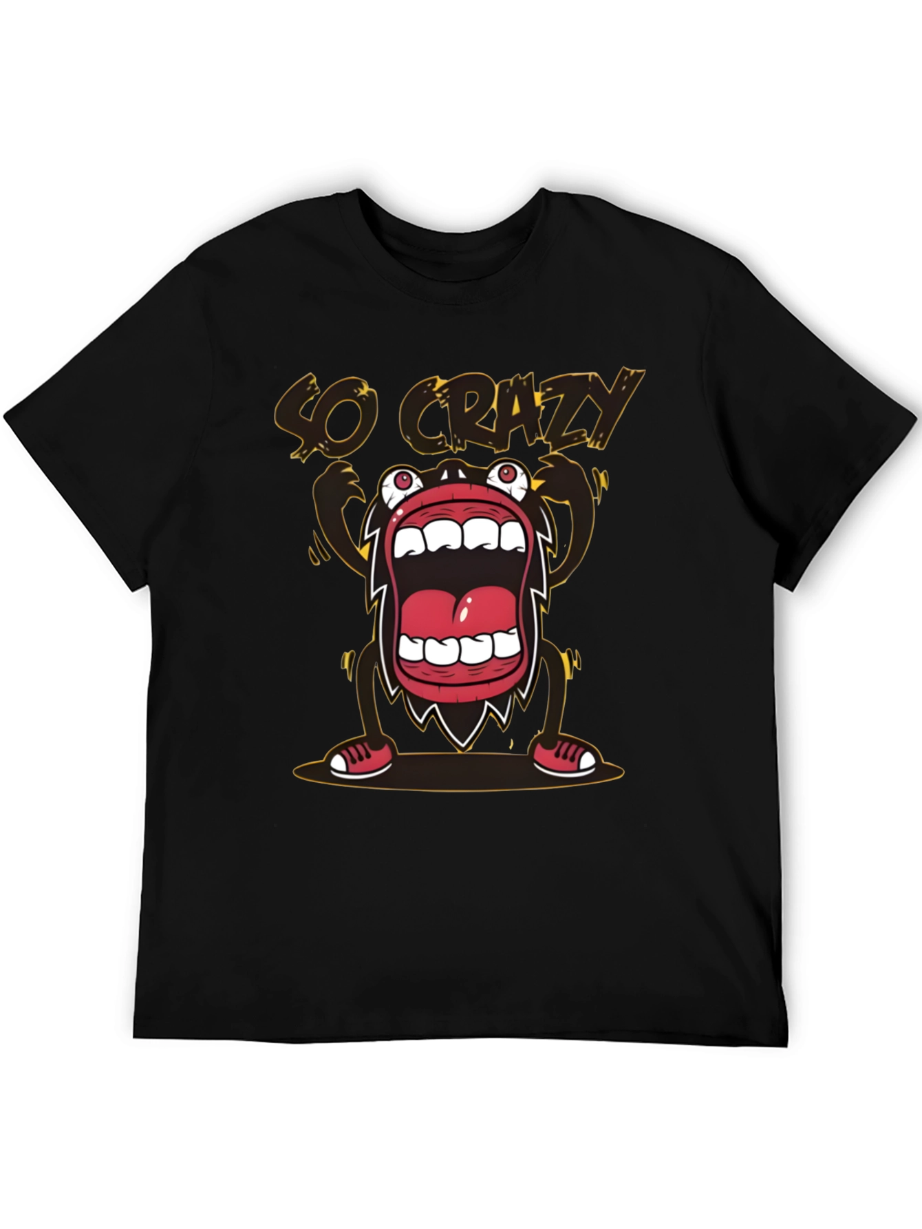 Black So Crazy Graphic T-Shirt - Bold Black Tee view 5