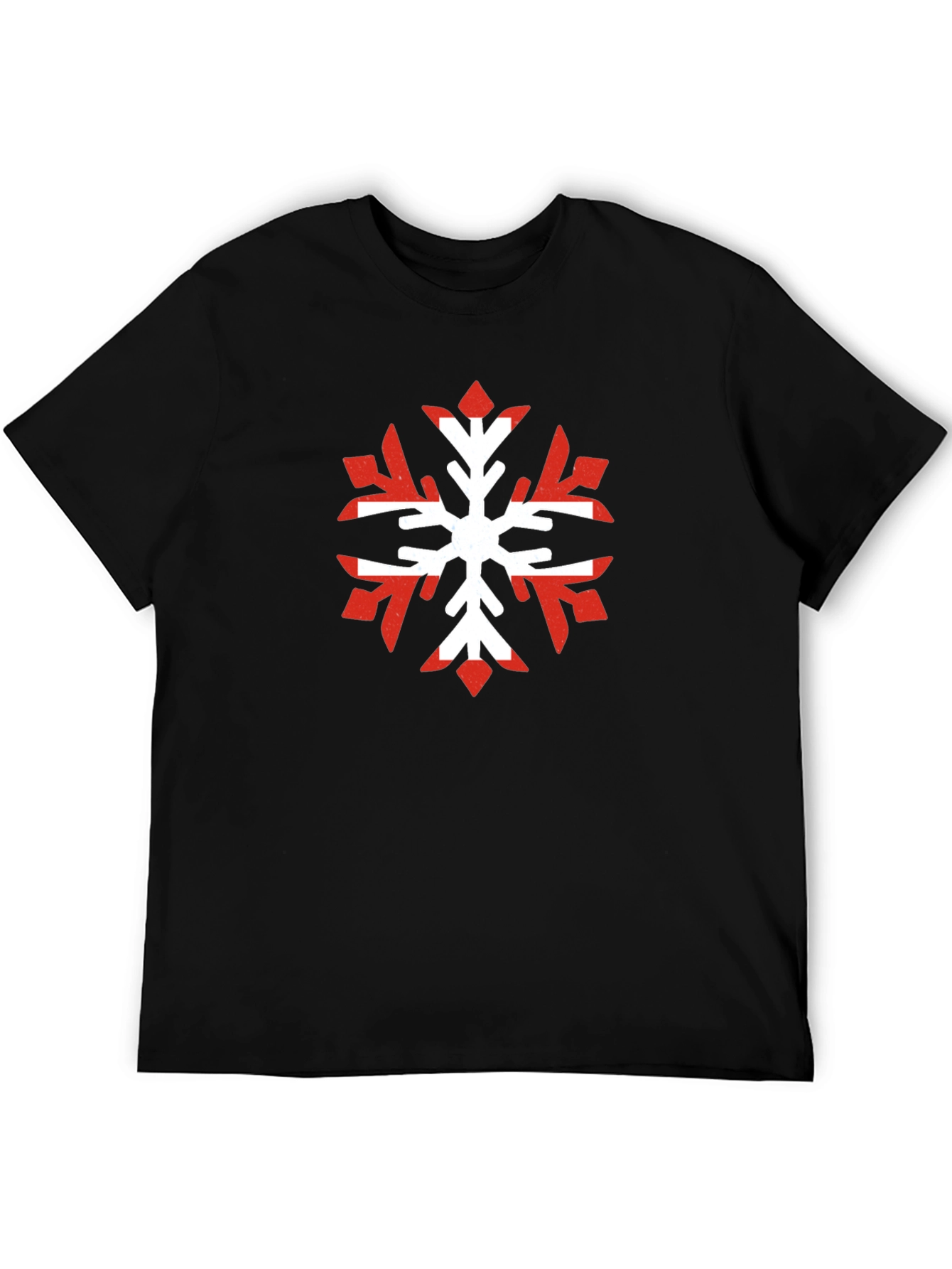 Black Nordic Snowflake Graphic Tee - Cool Winter Shirt view 5