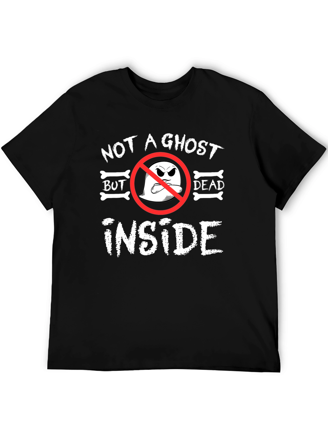 Black Not a Ghost Dead Inside Graphic Tee - Unisex Black T-Shirt view 5